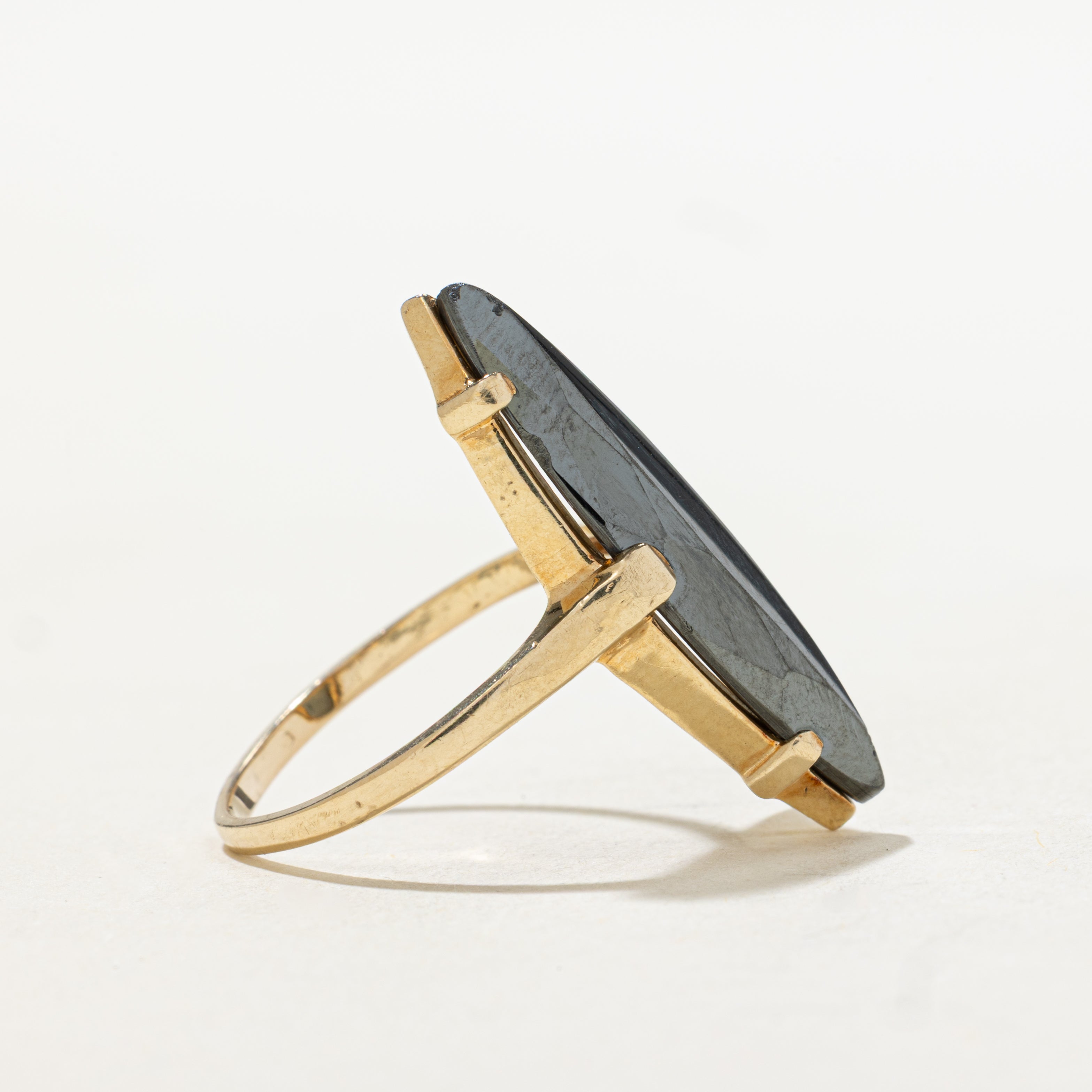 Hematite Navette Ring | SZ 6.75