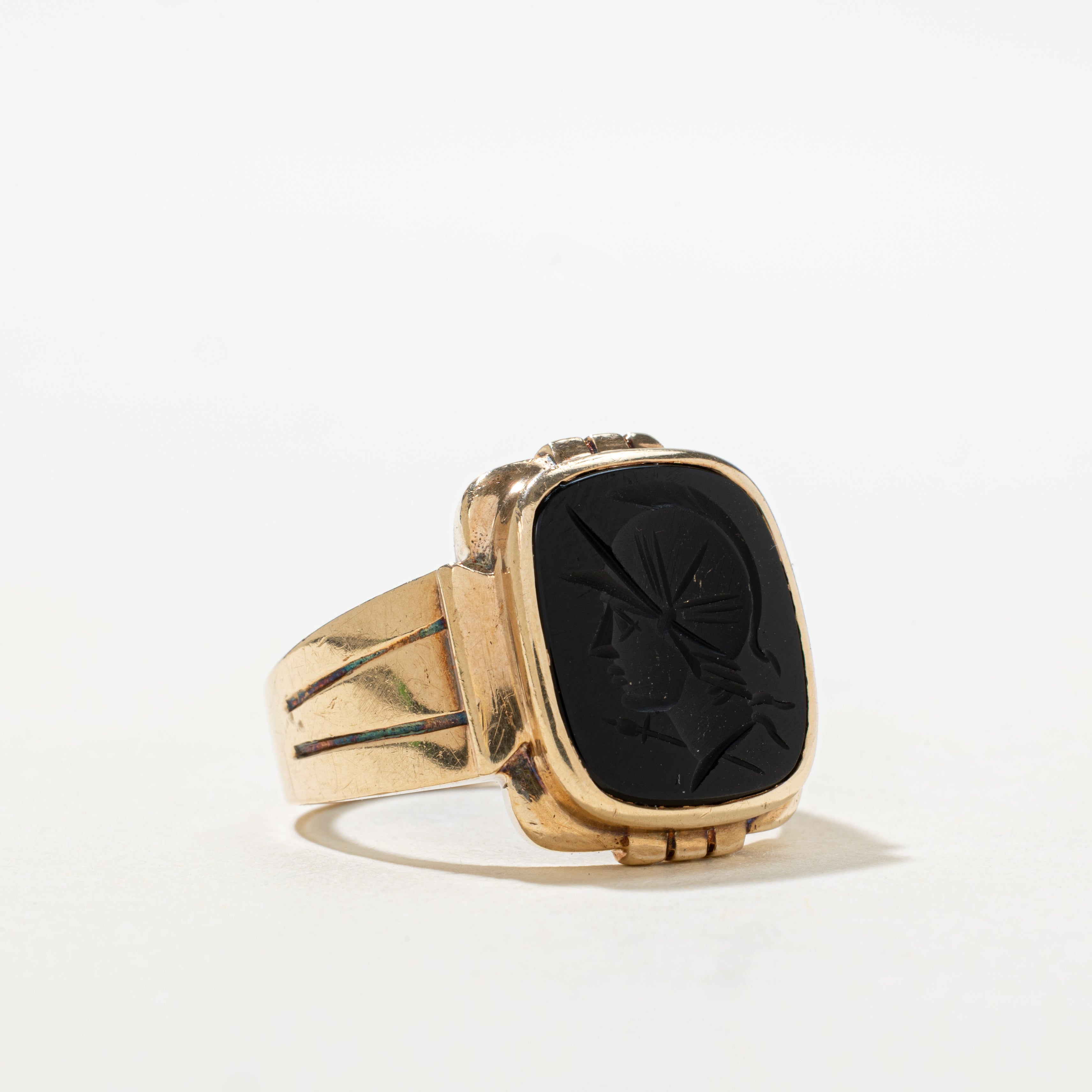 Onyx Intaglio Signet Ring | SZ 10.5