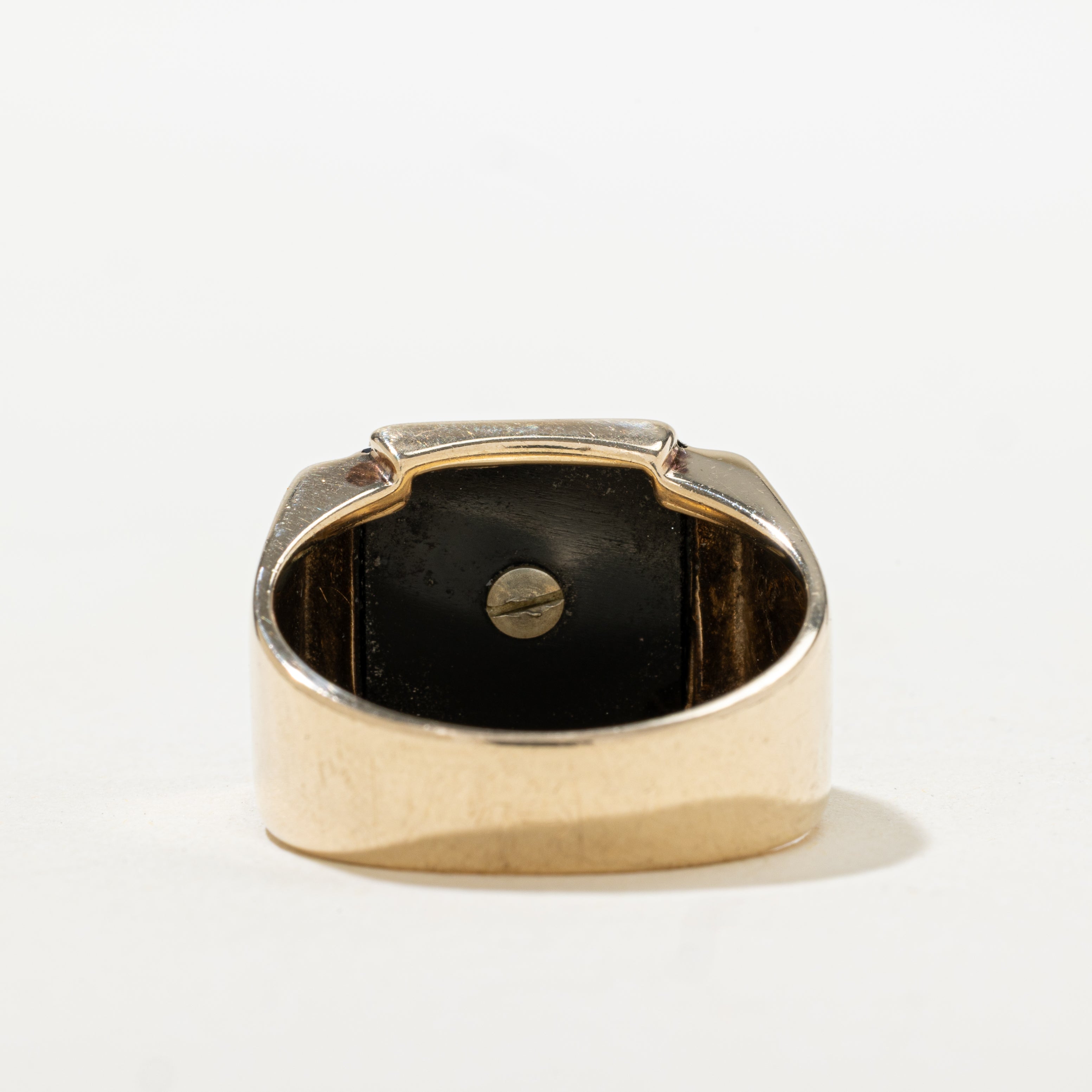Onyx "J" Initial Signet Ring | SZ 9.75