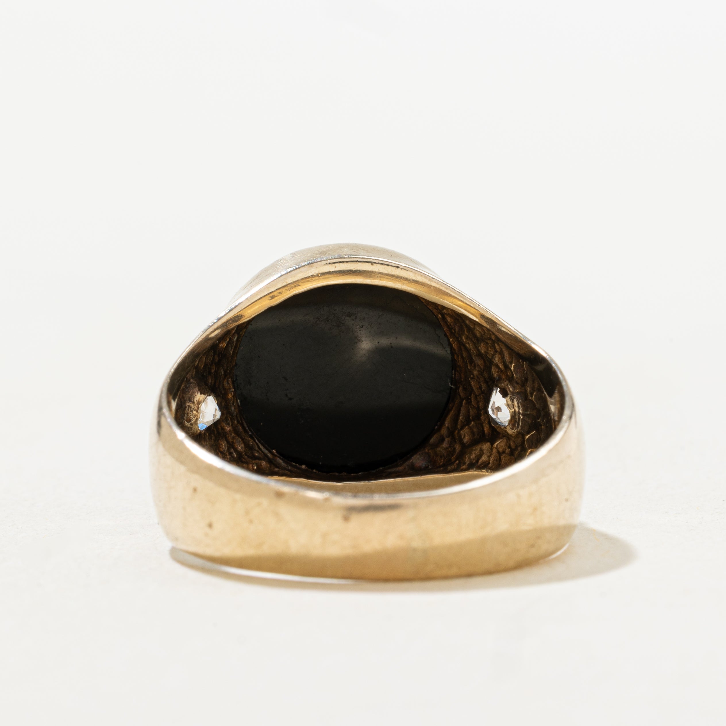 Onyx & Old Mine Cut Diamond Signet Ring | 2.00ct, 0.30ctw | SZ 7.5