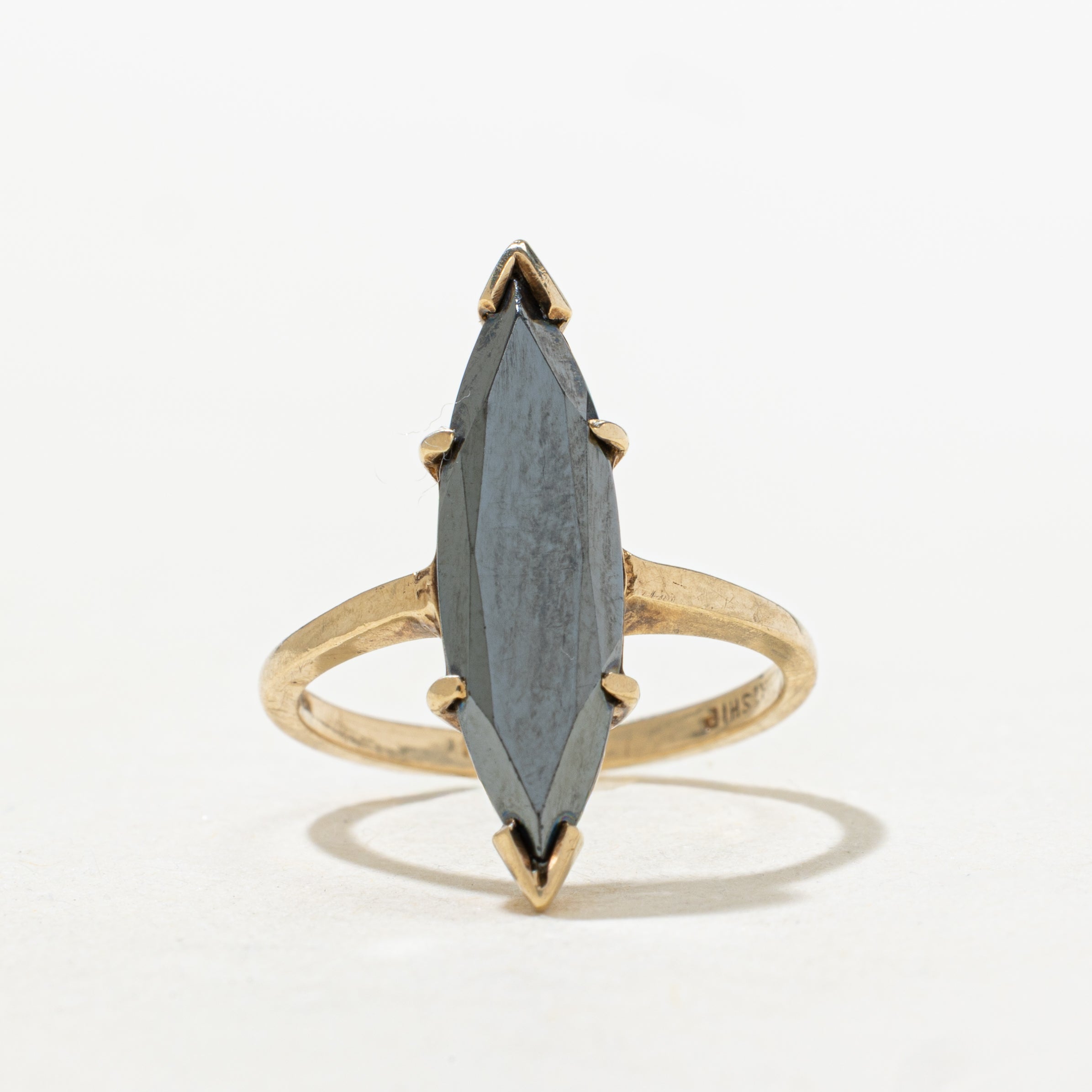 Hematite Navette Ring | SZ 5.5