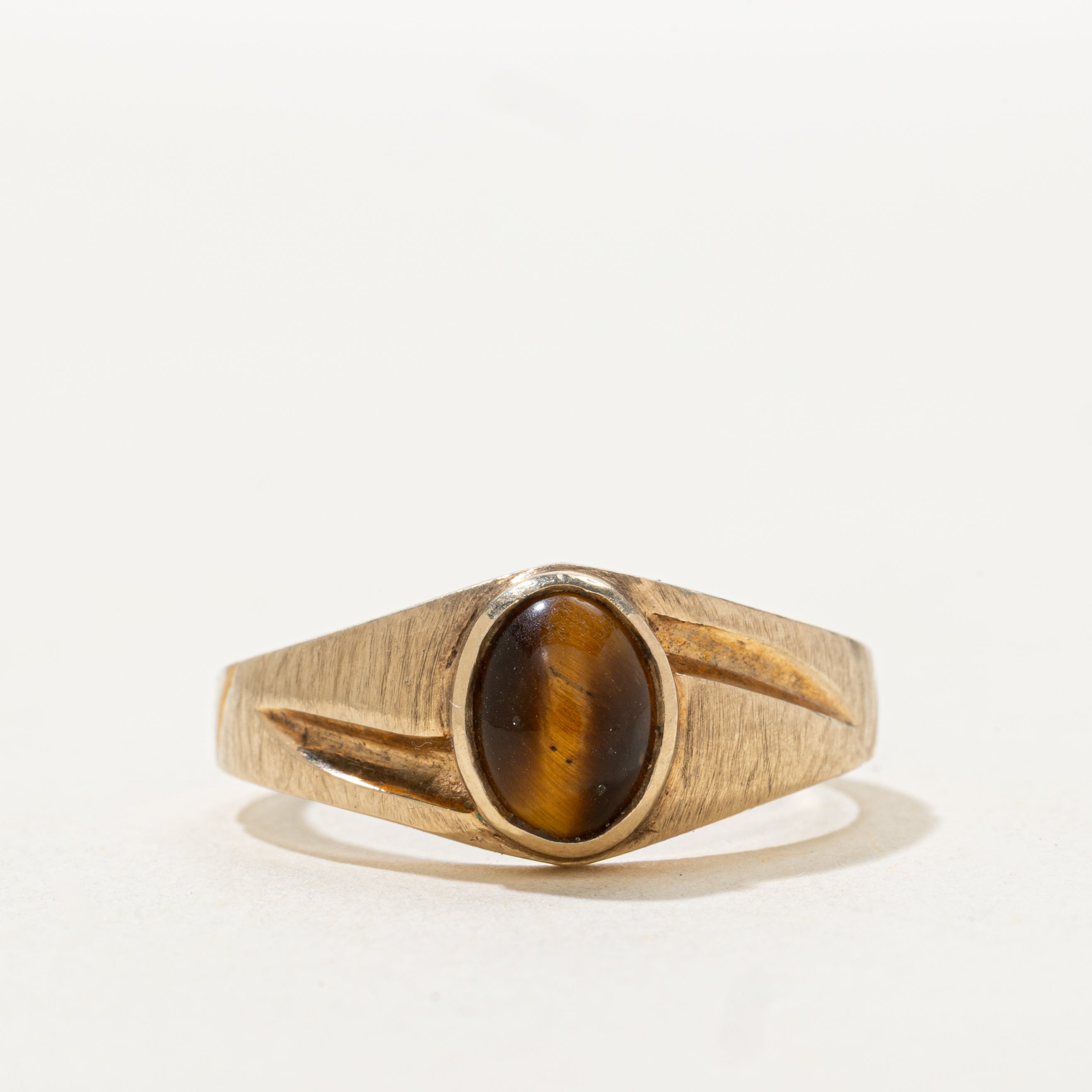 Bezel Set Tiger's Eye Ring | SZ 8.75