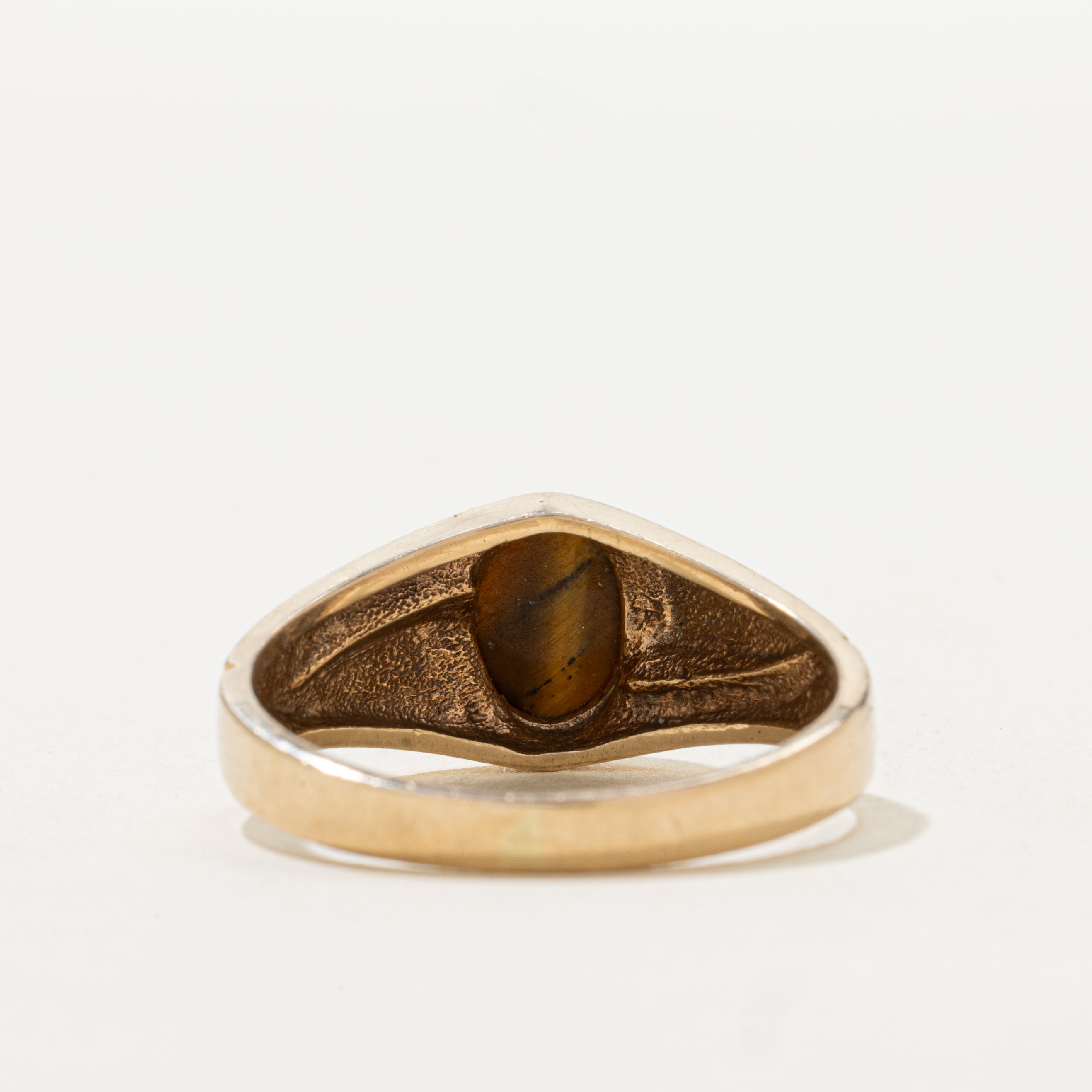Bezel Set Tiger's Eye Ring | SZ 8.75