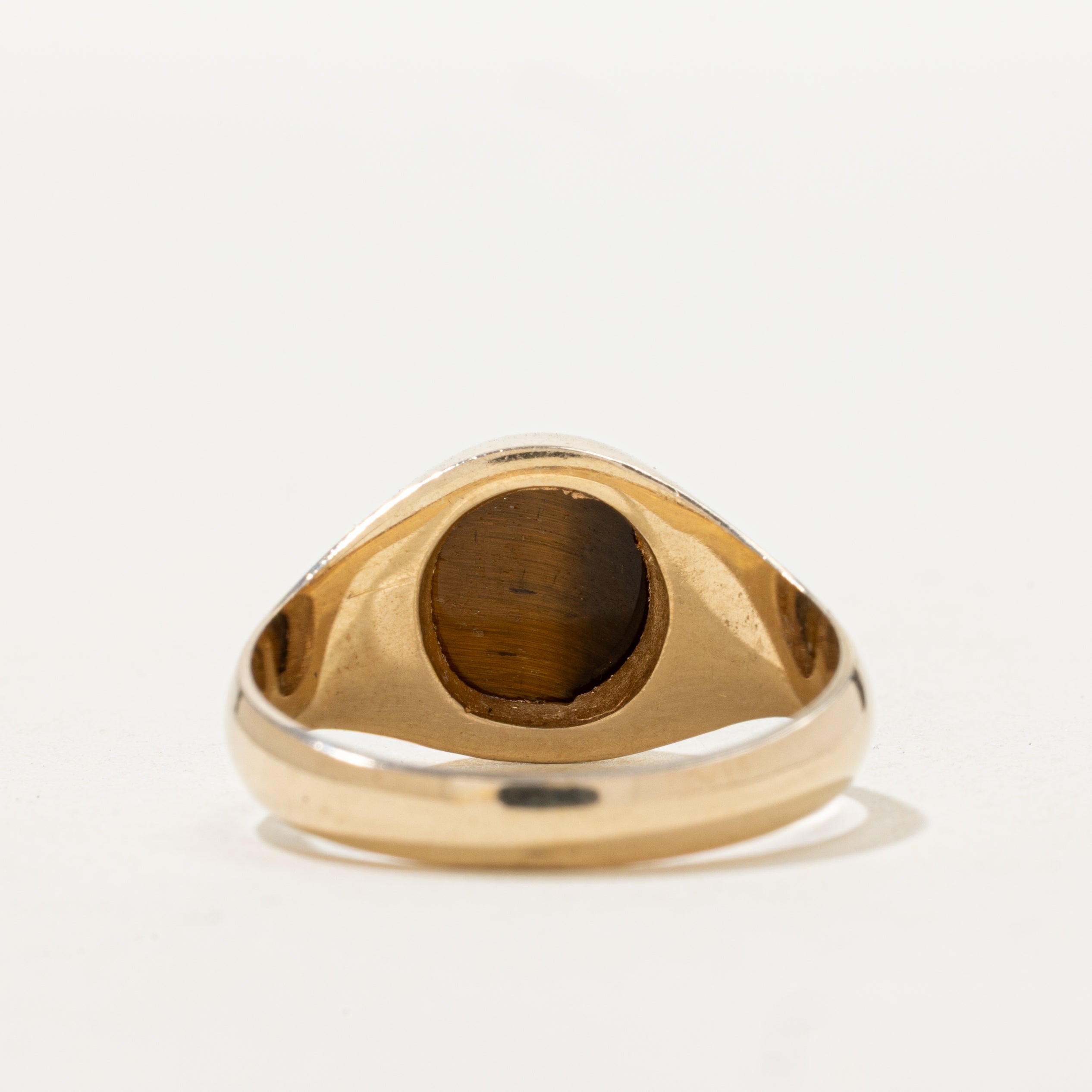 Bezel Set Tiger's Eye Dome Ring | SZ 9.25
