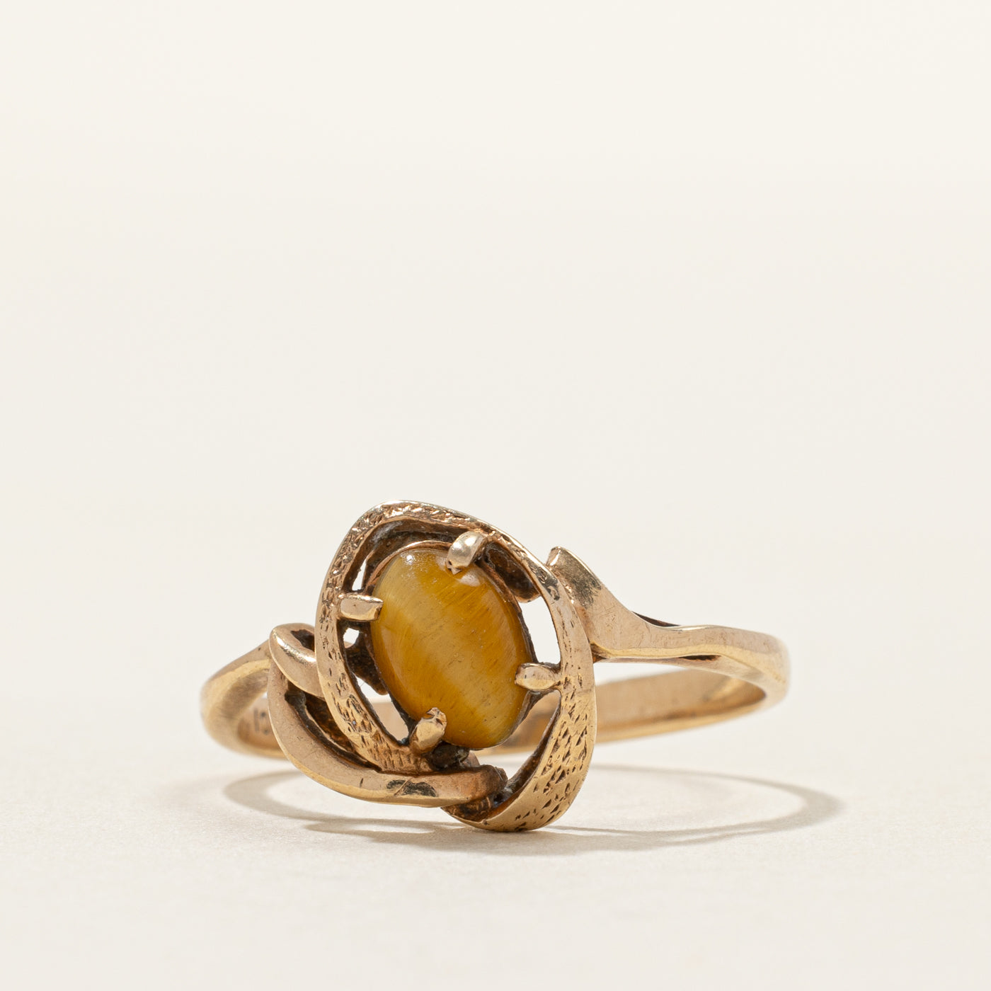 Diagonal Cabochon Tigers Eye Ring | SZ 5.25