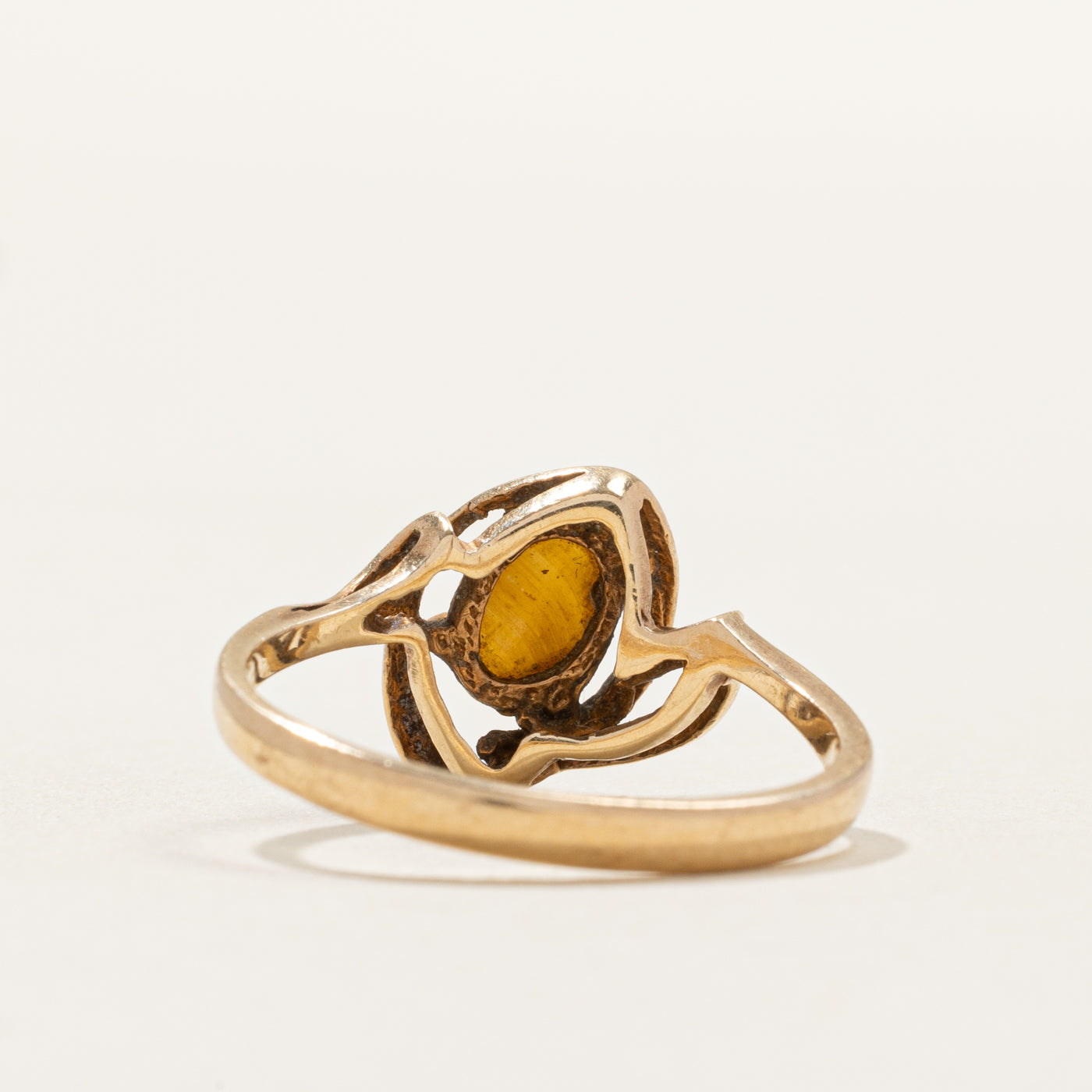 Diagonal Cabochon Tigers Eye Ring | SZ 5.25