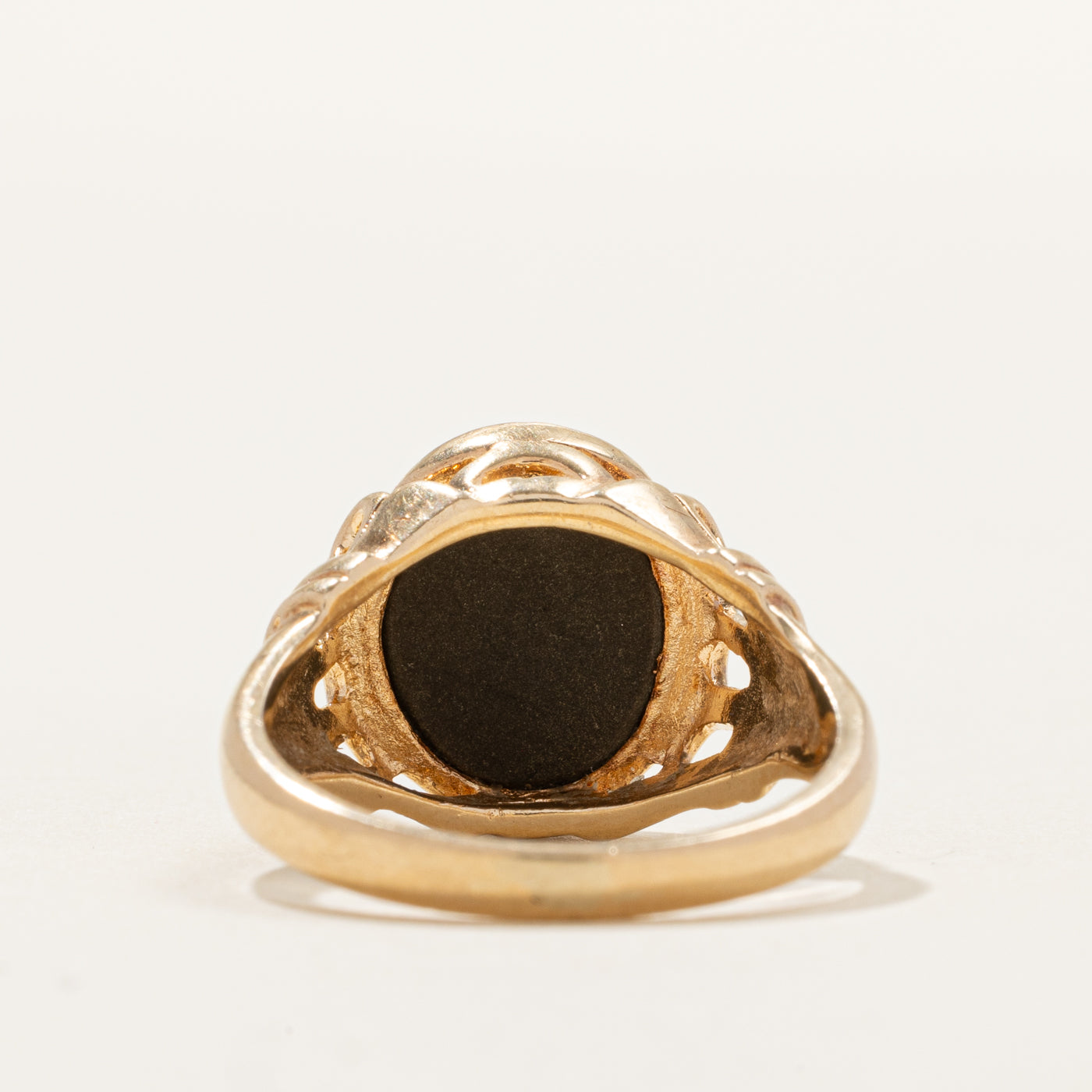 Cabochon Ammolite Textured Signet Ring | SZ 6.25