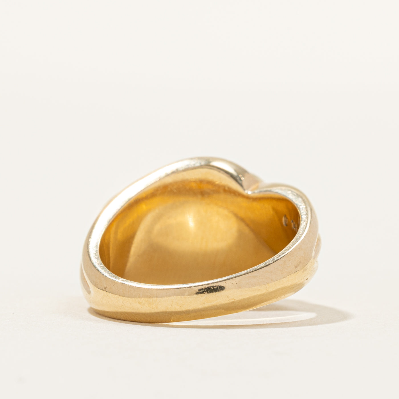 Cabochon Ammolite Grooved Cocktail Ring | SZ 7.75