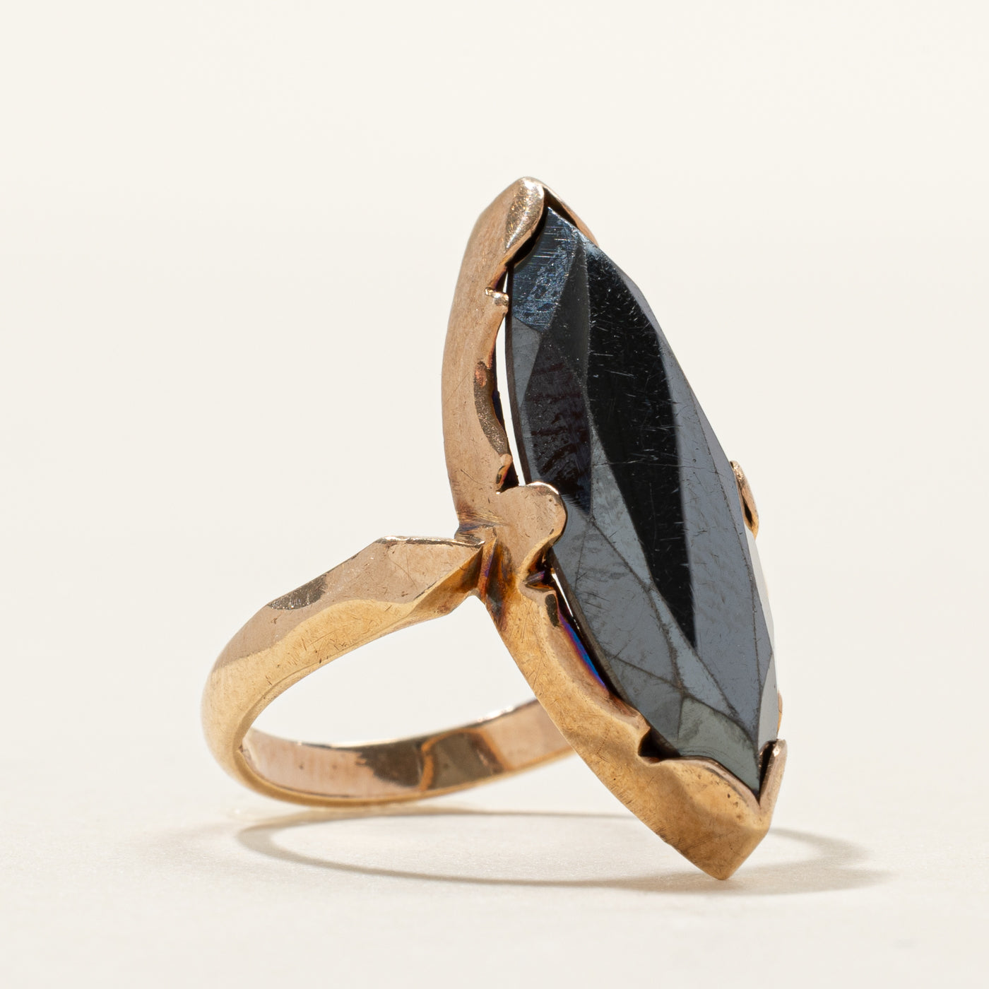Hematite Navette Ring | SZ 5.25