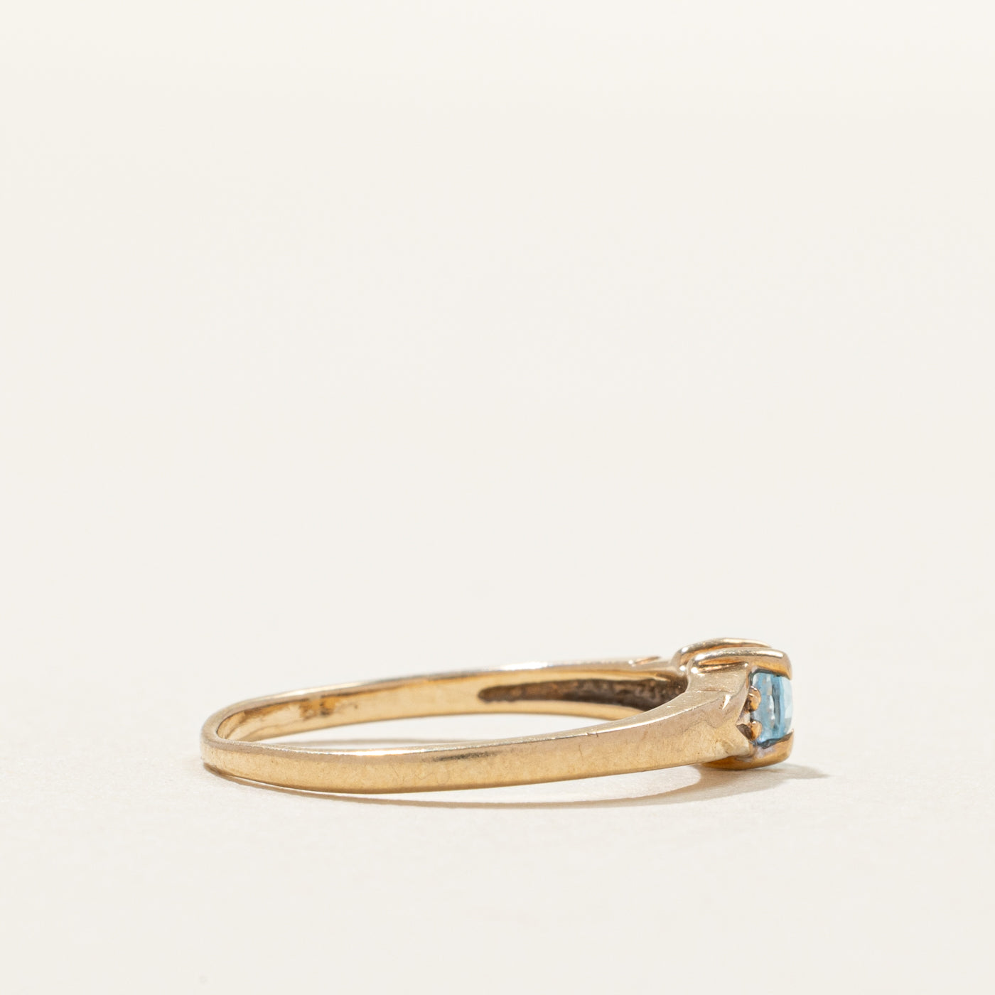 Yellow Gold Topaz & Diamond Petite Ring | 0.004ct | SZ 3.25
