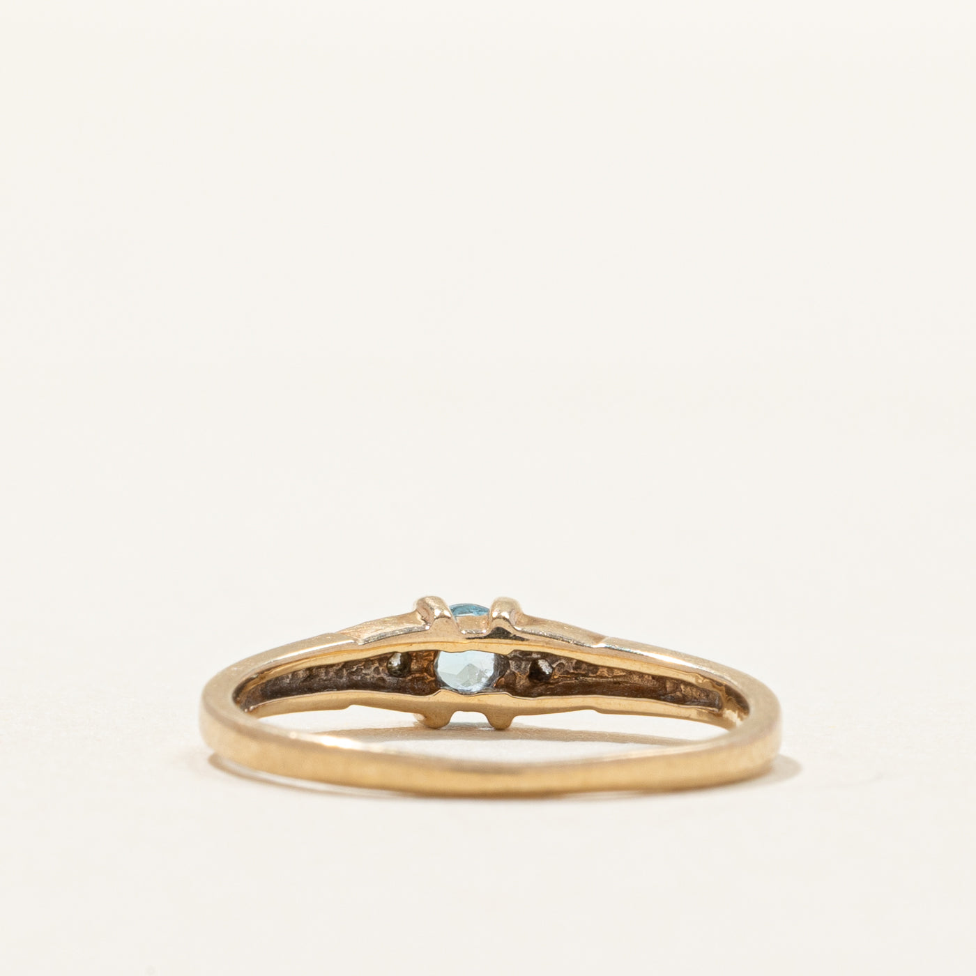 Yellow Gold Topaz & Diamond Petite Ring | 0.004ct | SZ 3.25