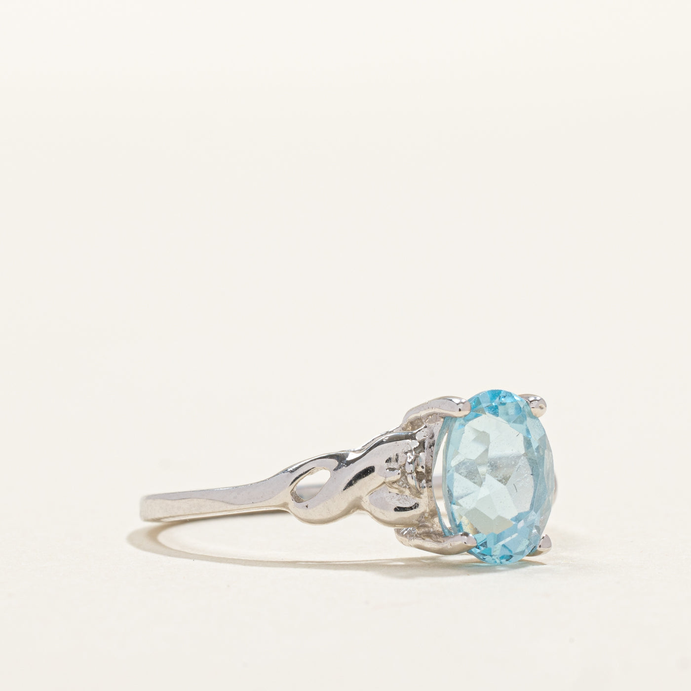 Oval Cut Topaz & Diamond Accented Ring | 1.47ct, 0.004ct | SZ 6.5