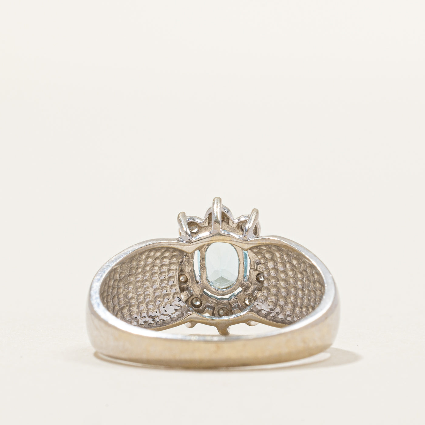 Oval Cut Topaz & Diamond Petal Halo Ring | 0.36ct, 0.05ctw | SZ 6.5