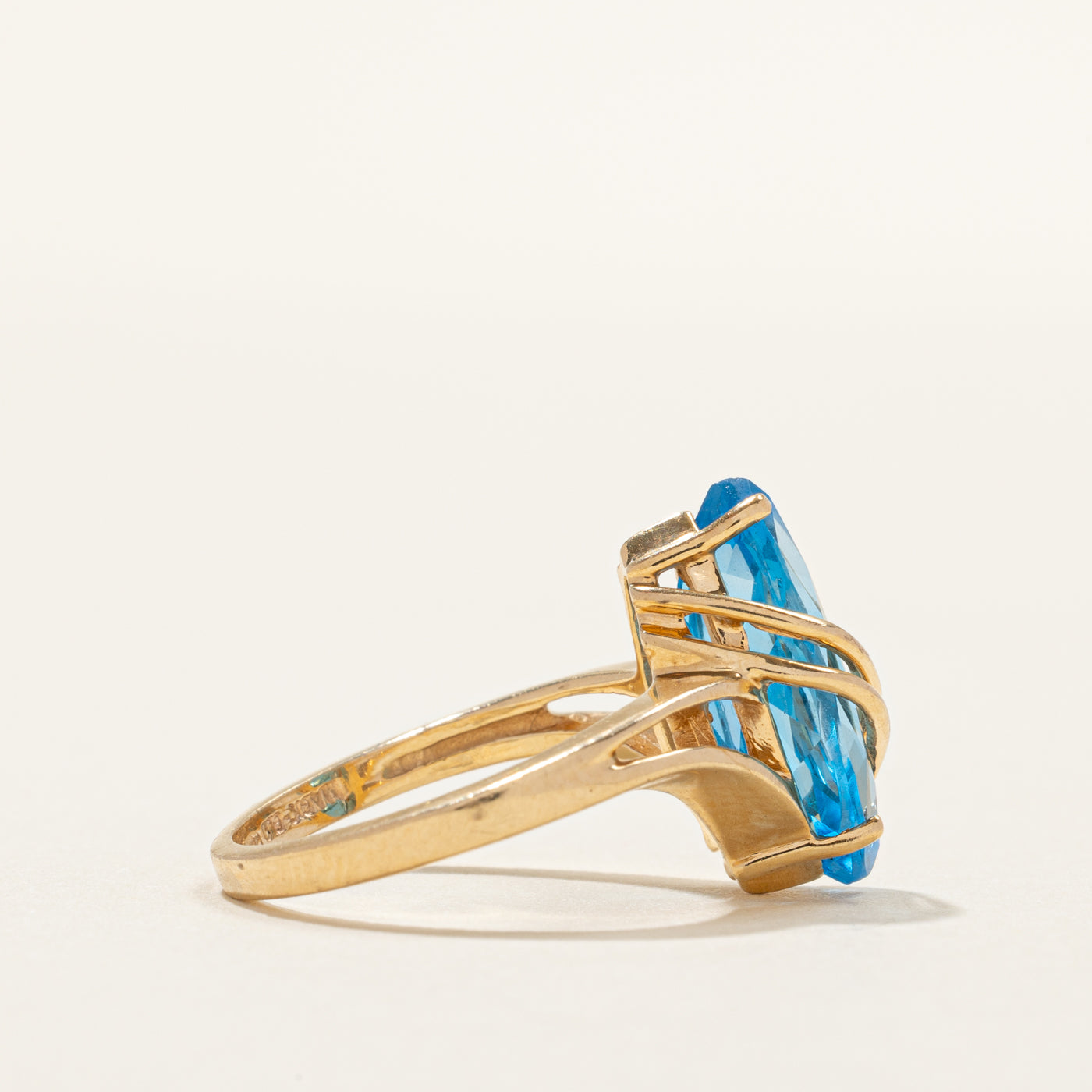 Marquise Cut Topaz Chevron Ring | 3.06ct | SZ 5.25