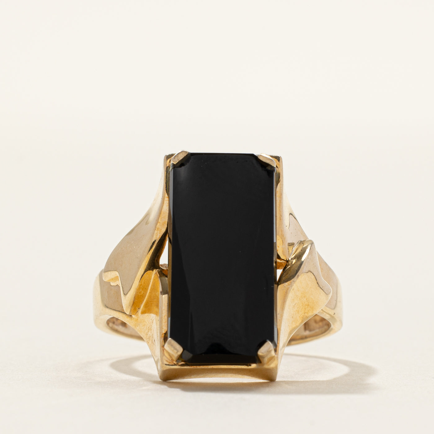 Rectangle Cut Onyx Signet Ring | SZ 9.25
