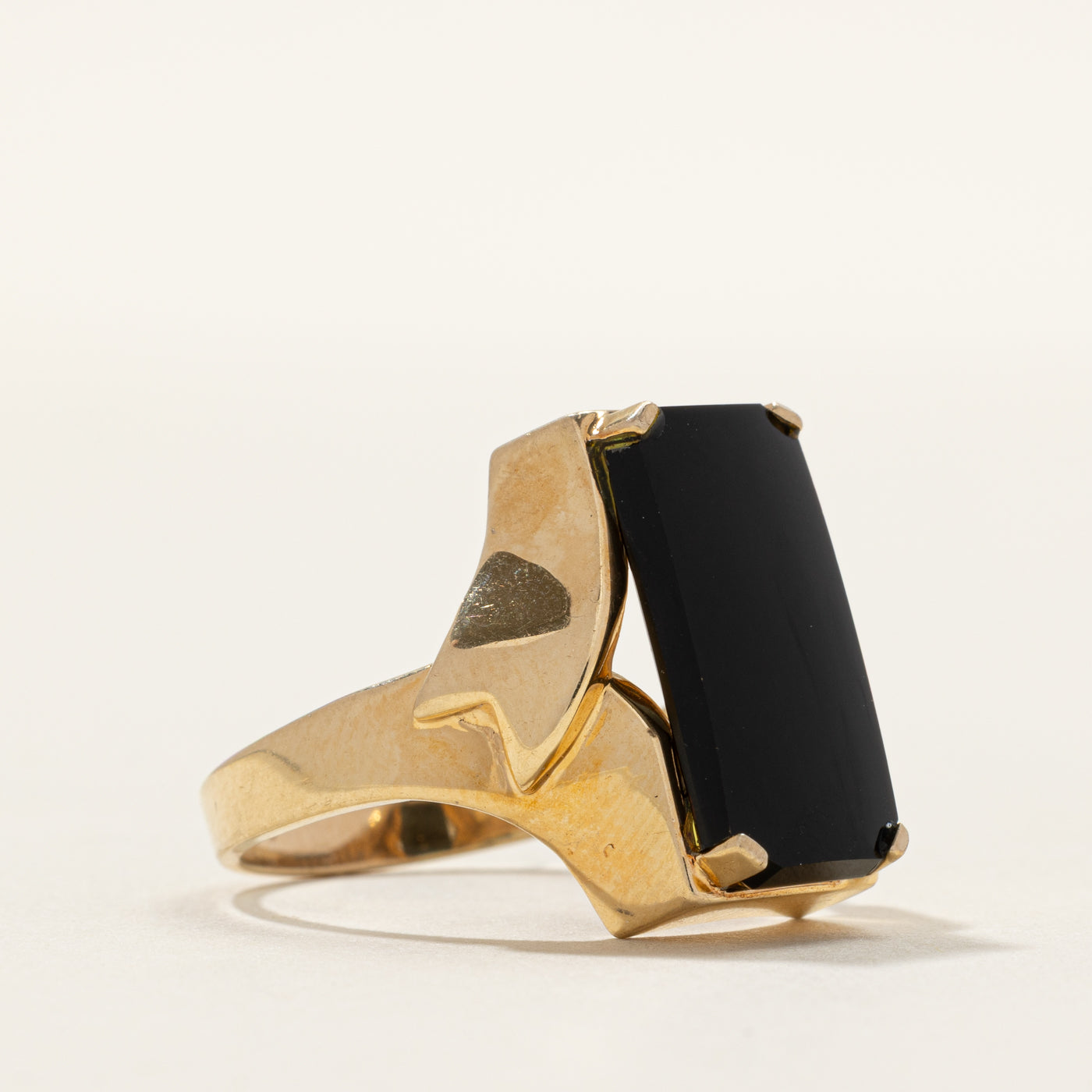 Rectangle Cut Onyx Signet Ring | SZ 9.25