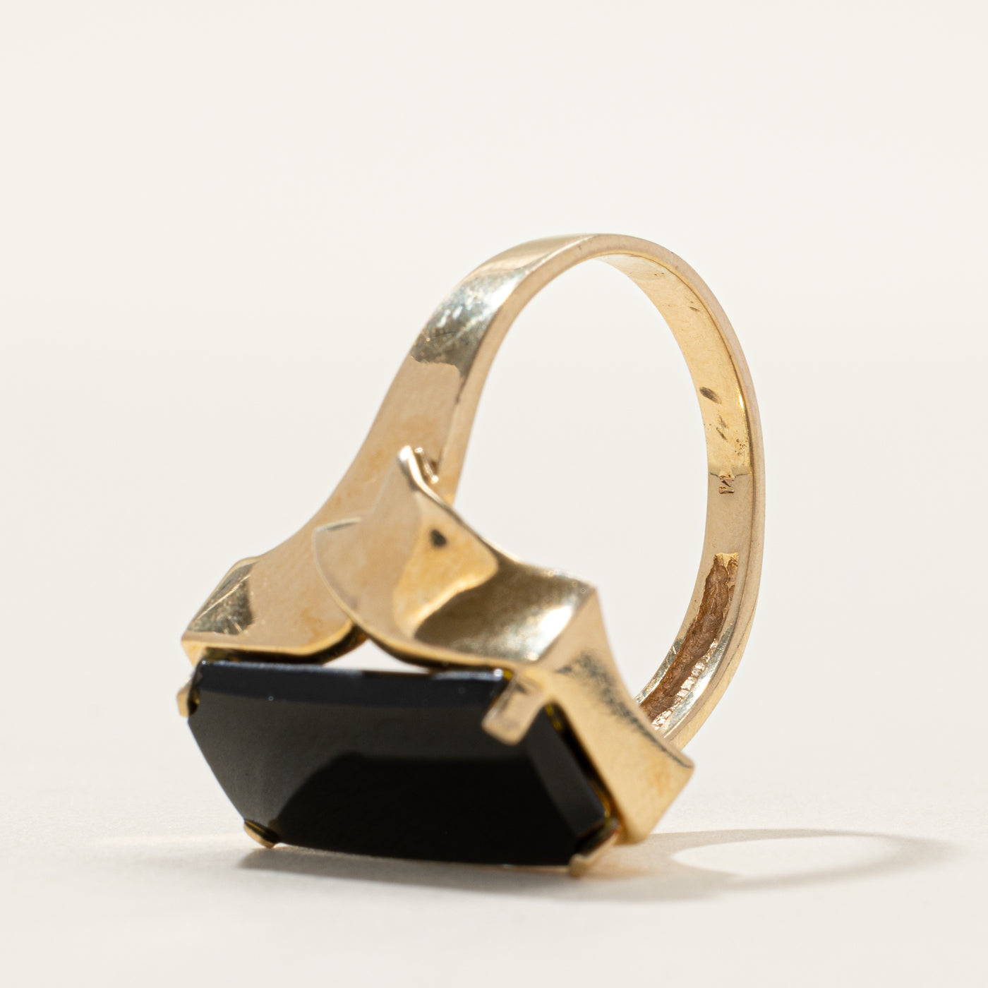 Rectangle Cut Onyx Signet Ring | SZ 9.25