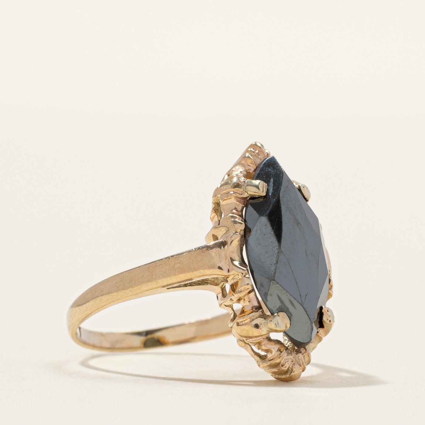 Hematite Navette Ring | SZ 5.75