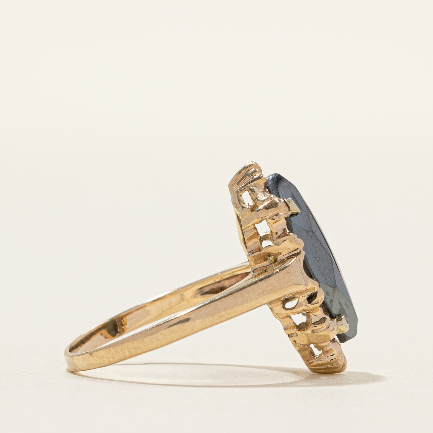 Hematite Navette Ring | SZ 5.75