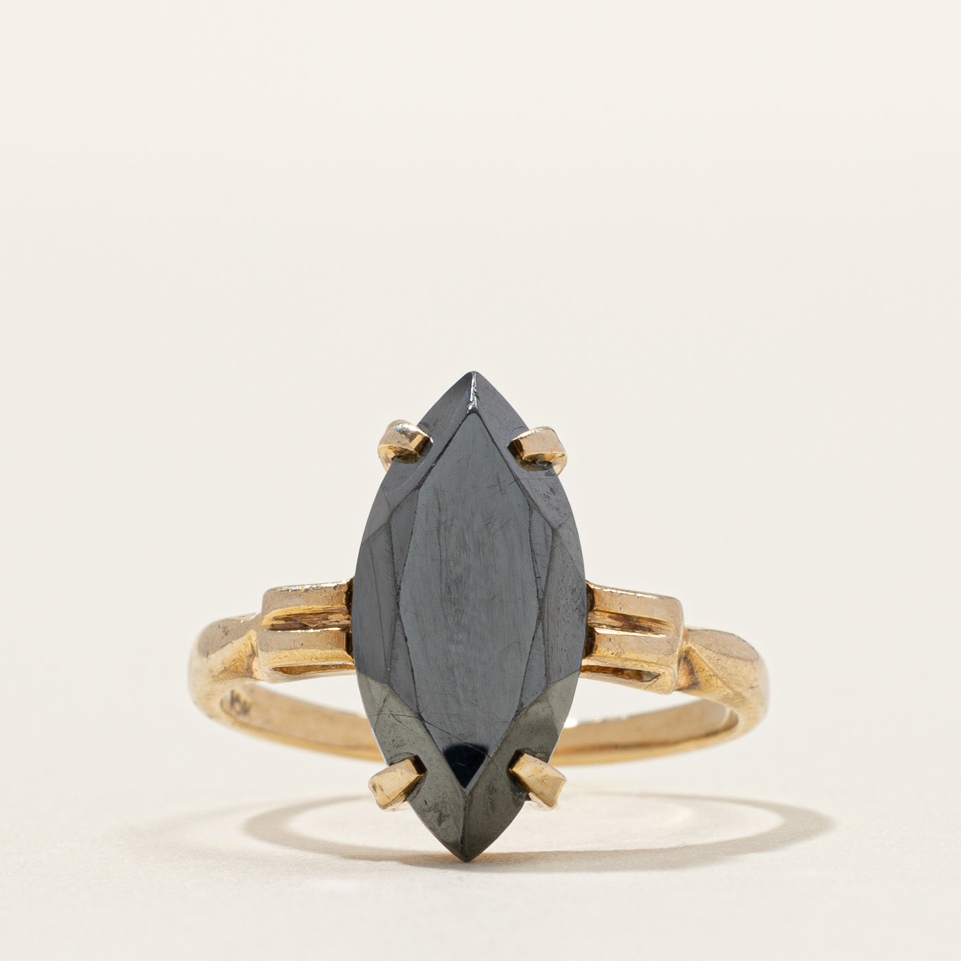 Hematite Navette Ring | SZ 4.25