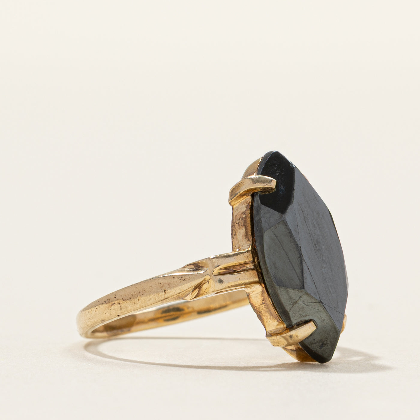 Hematite Navette Ring | SZ 4.25