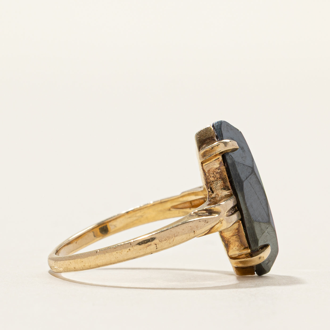 Hematite Navette Ring | SZ 4.25