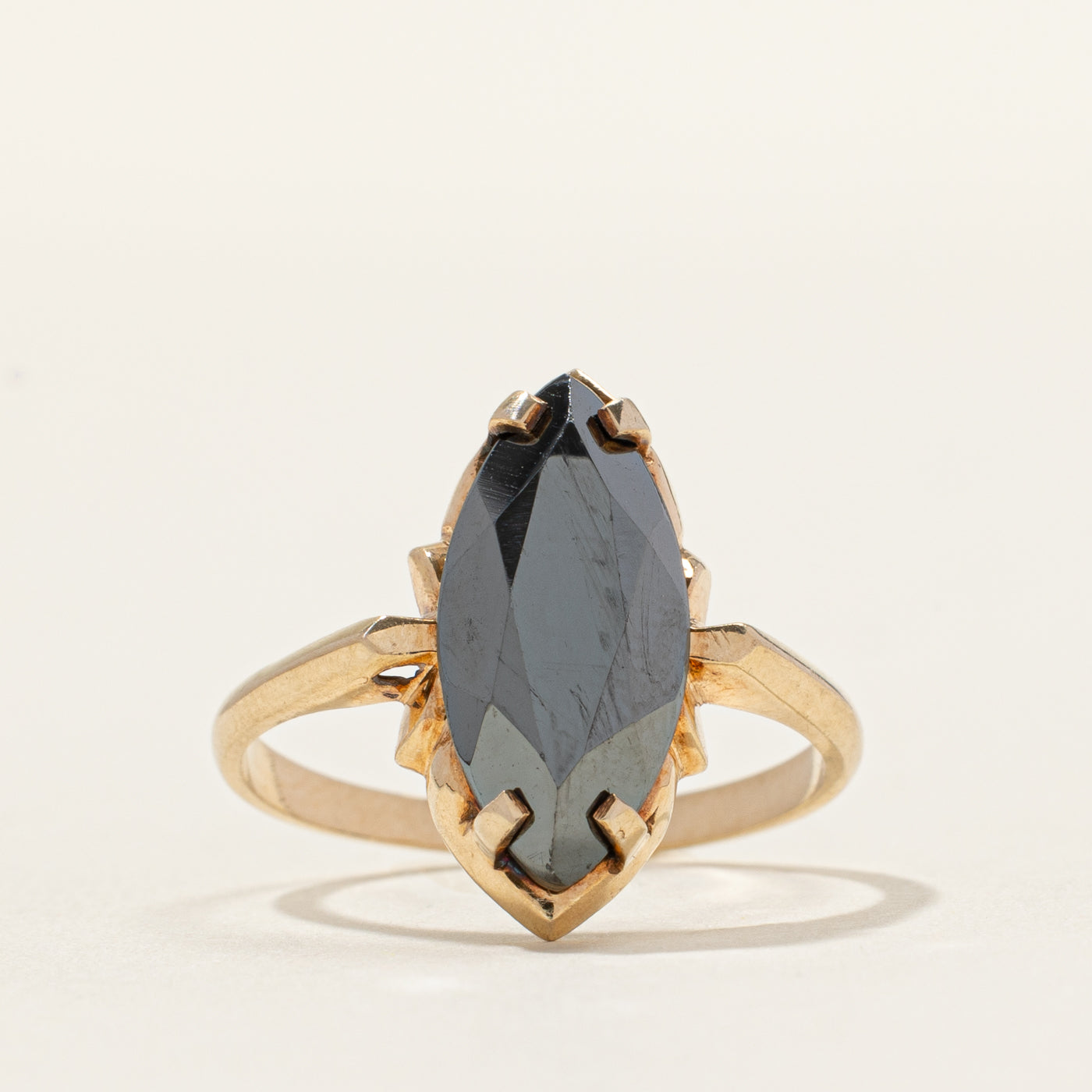 Hematite Navette Ring | SZ 6.5
