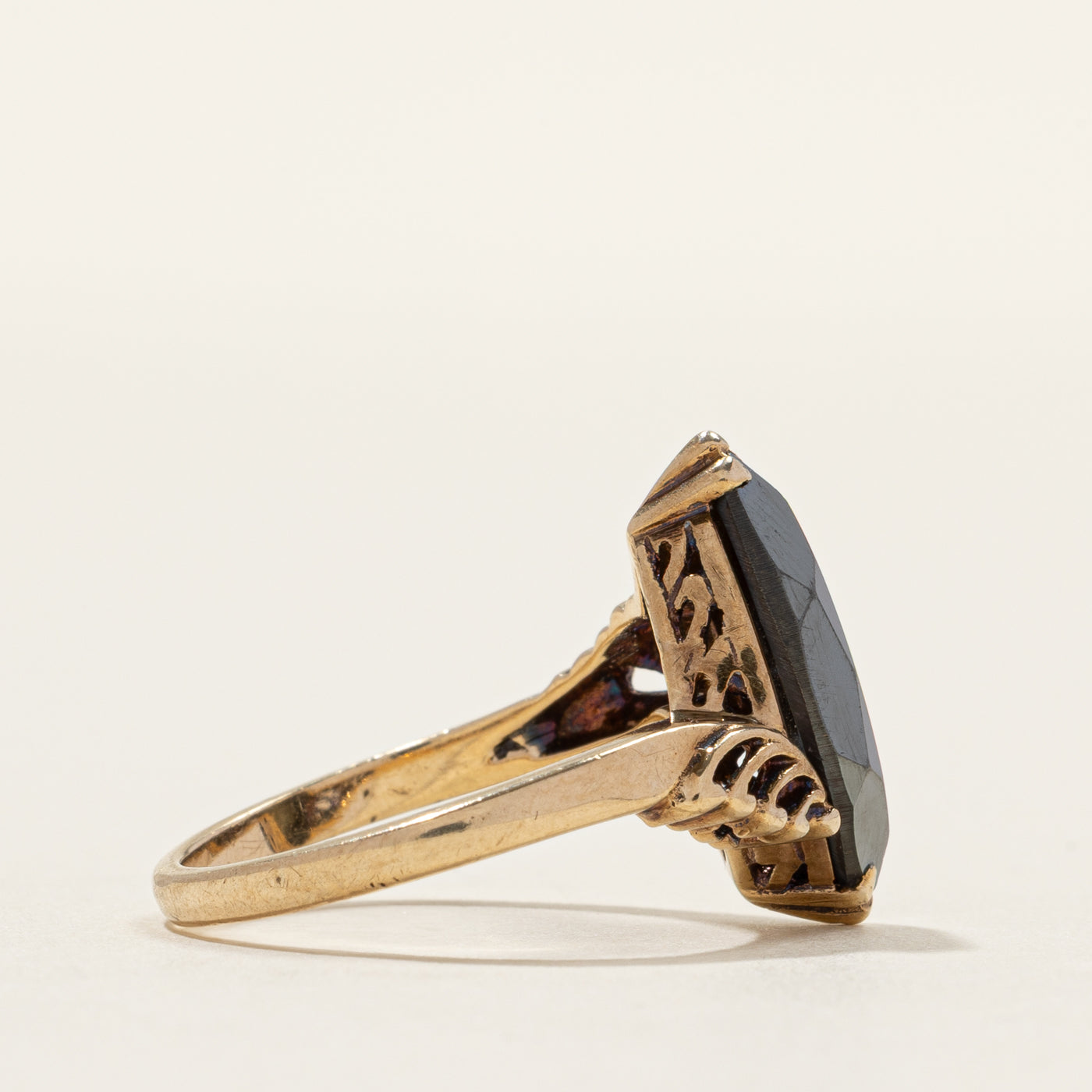 Hematite Navette Bypass Ring | SZ 5.5