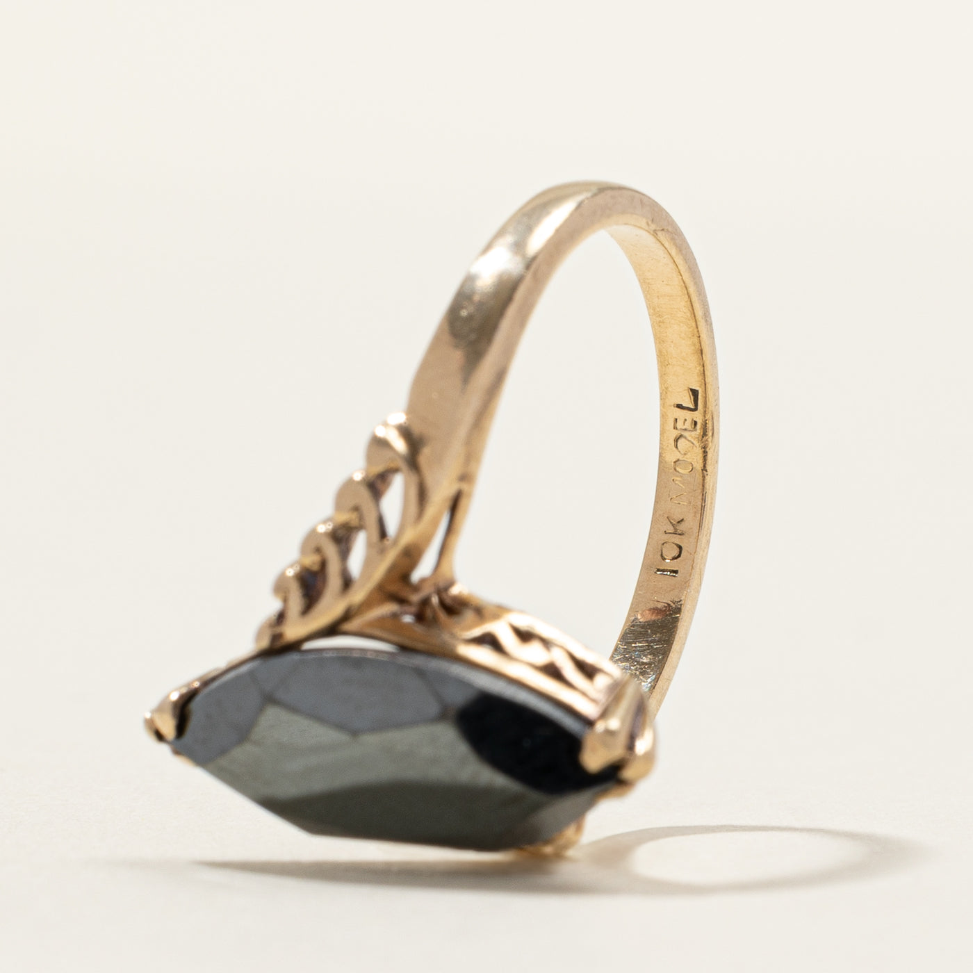 Hematite Navette Bypass Ring | SZ 5.5