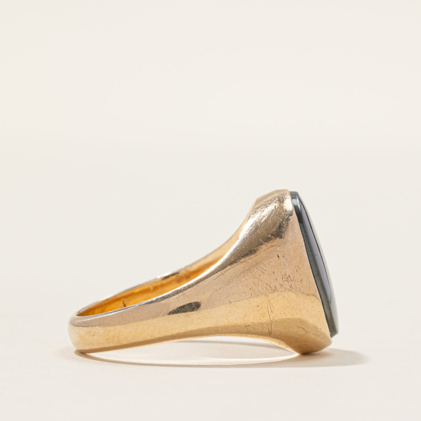 Oval Cut Onyx Signet Ring | SZ 10.5