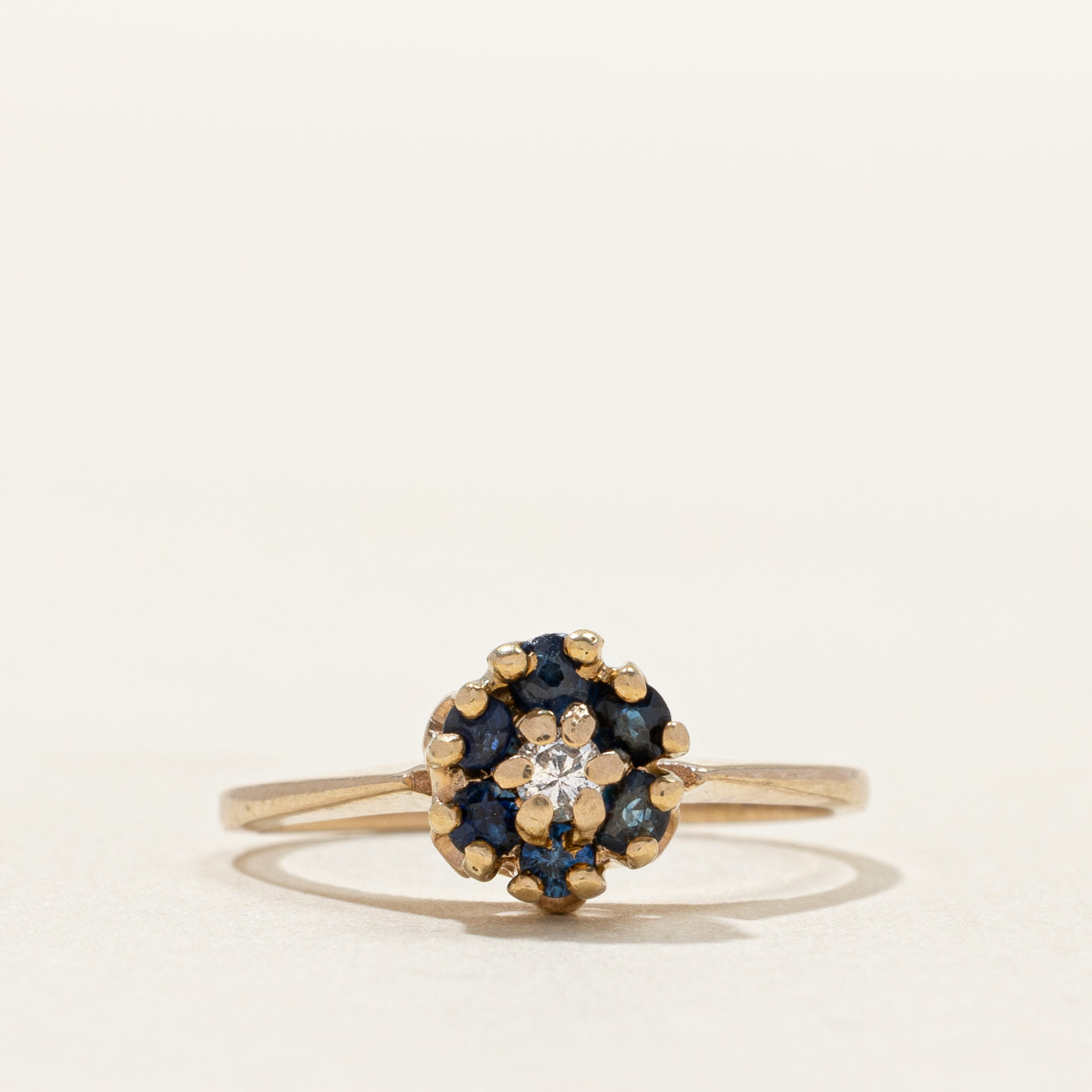 Sapphire & Diamond Floral Cluster Ring | 0.03ct | SZ 4