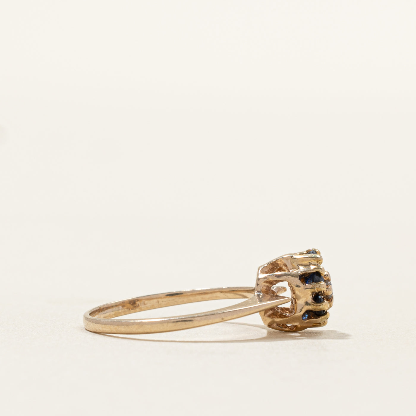 Sapphire & Diamond Floral Cluster Ring | 0.03ct | SZ 4