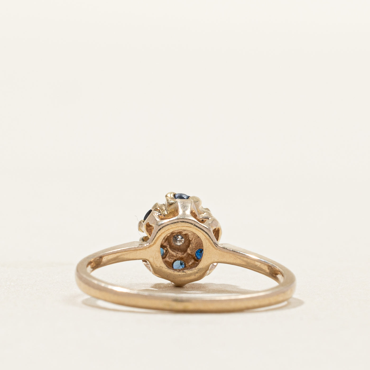 Sapphire & Diamond Floral Cluster Ring | 0.03ct | SZ 4