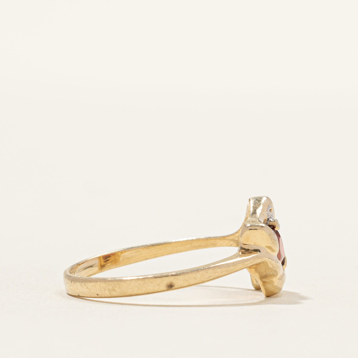 Pear Cut Garnet & Diamond Abstract Ring | 0.005ct | SZ 8