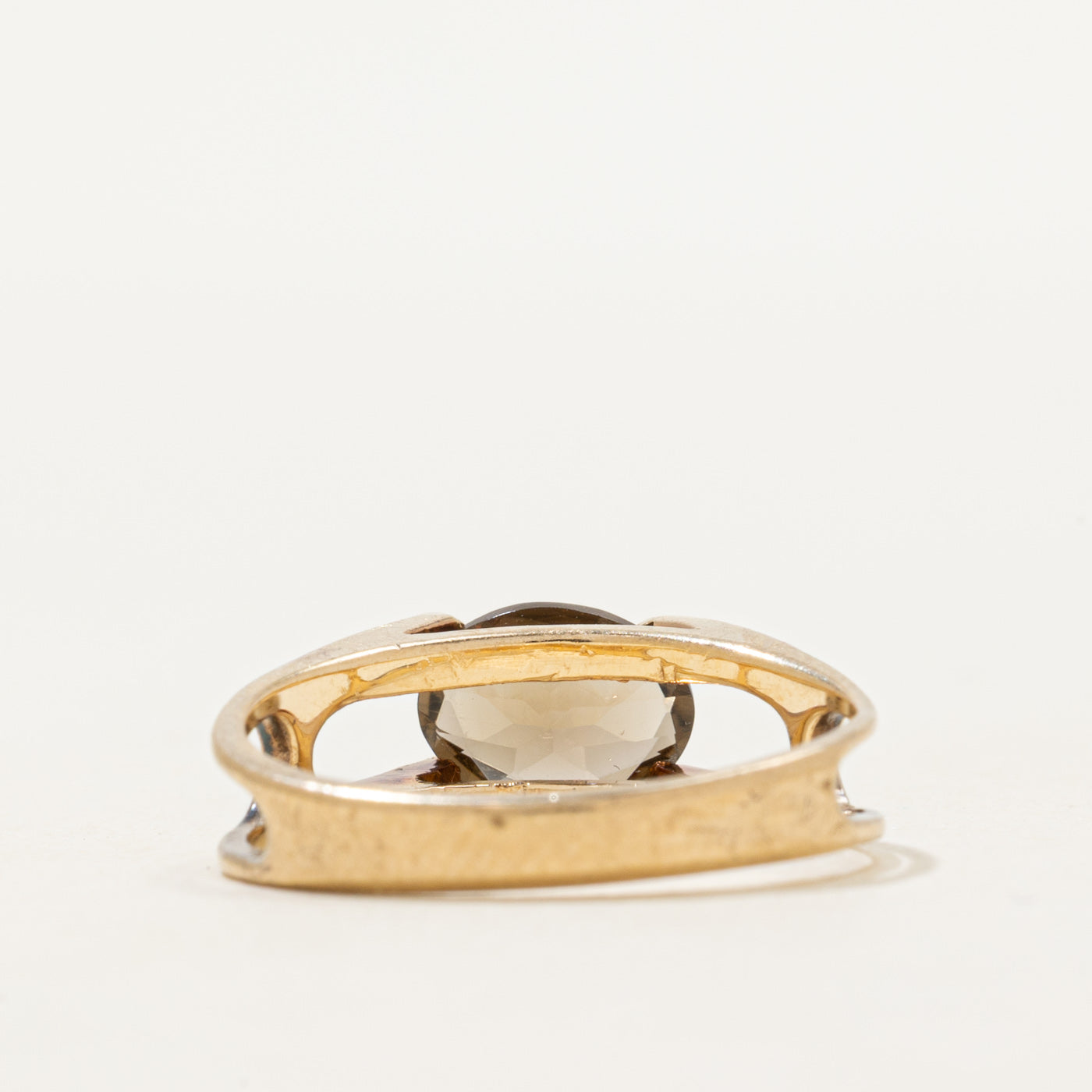 'Birks' East West Smoky Quartz Openwork Ring | SZ 6.25