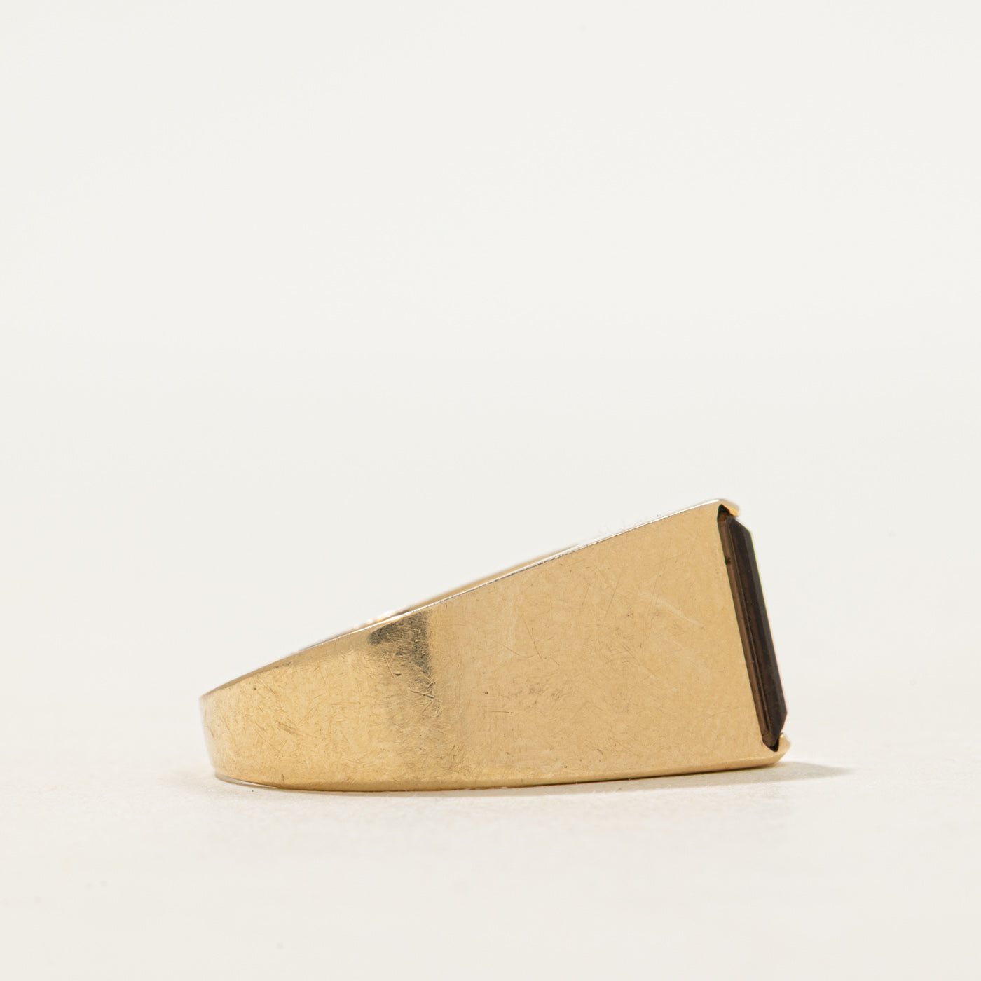 Baguette Cut Smoky Quartz Column Ring | SZ 5