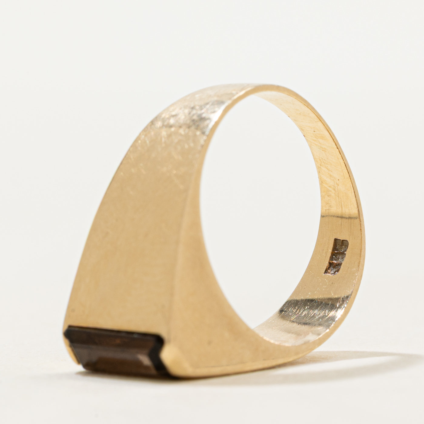 Baguette Cut Smoky Quartz Column Ring | SZ 5