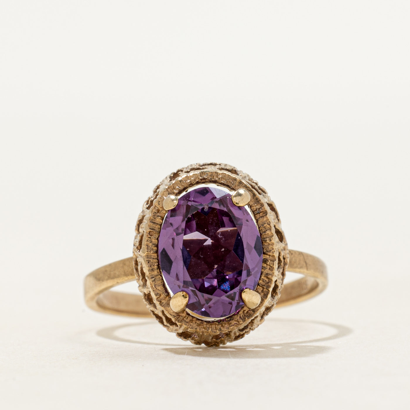 Oval Cut Synthetic Sapphire Ring | SZ 5.25