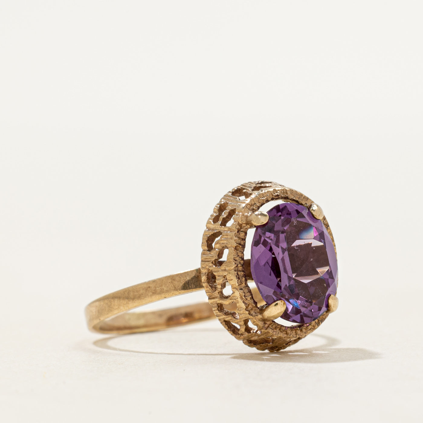 Oval Cut Synthetic Sapphire Ring | SZ 5.25