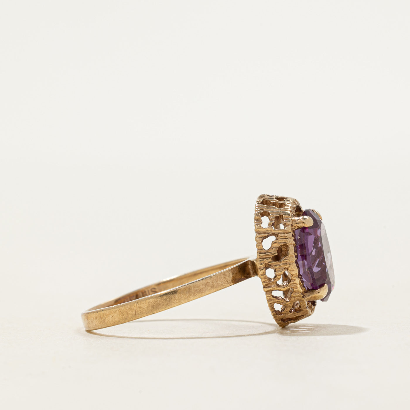 Oval Cut Synthetic Sapphire Ring | SZ 5.25