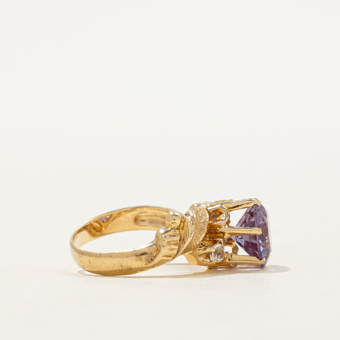 Synthetic Sapphire & White Topaz Ring | SZ 4