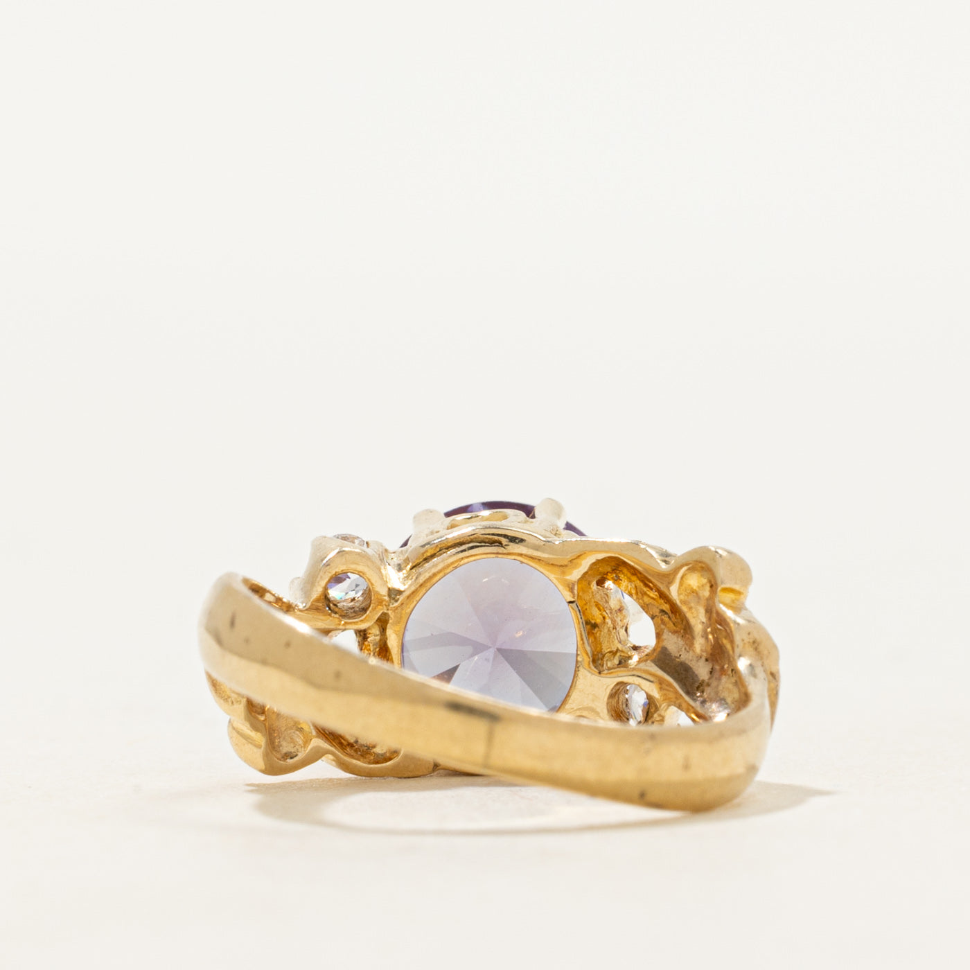 Synthetic Sapphire & White Topaz Ring | SZ 4