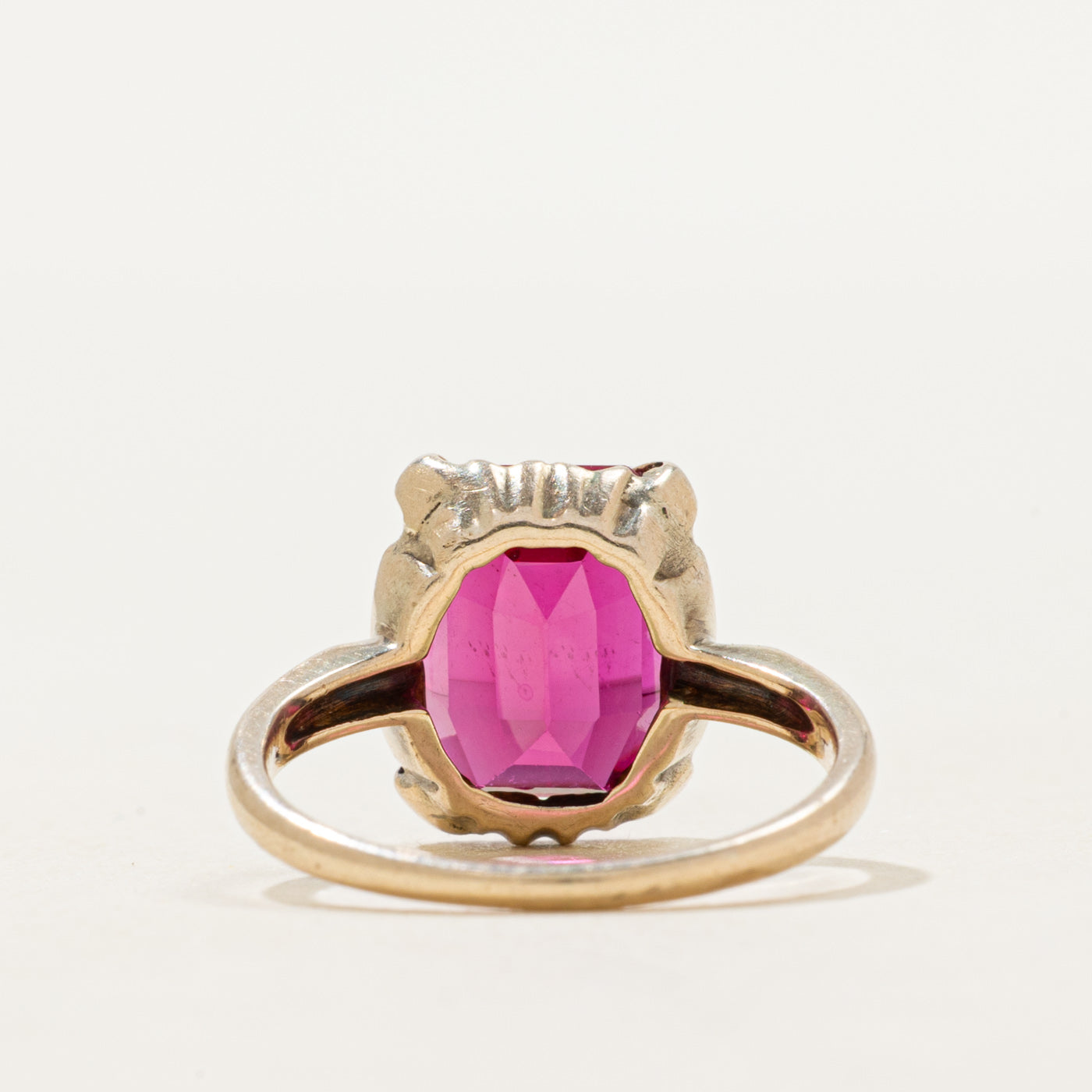 Rectangle Cut Synthetic Ruby Ring | SZ 3.75