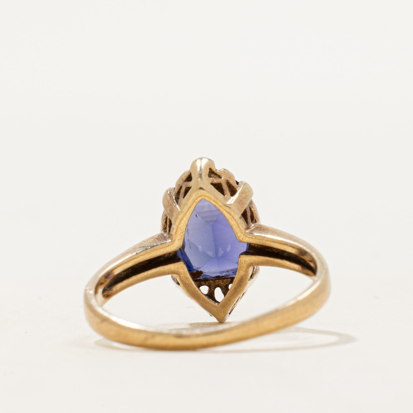 Solitaire Oval Cut Synthetic Sapphire Ring | SZ 5