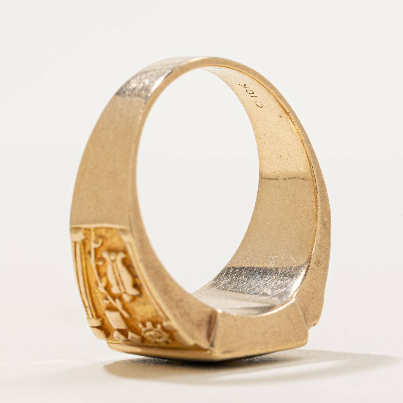 Synthetic Sapphire Free Masons Ring | SZ 10.5