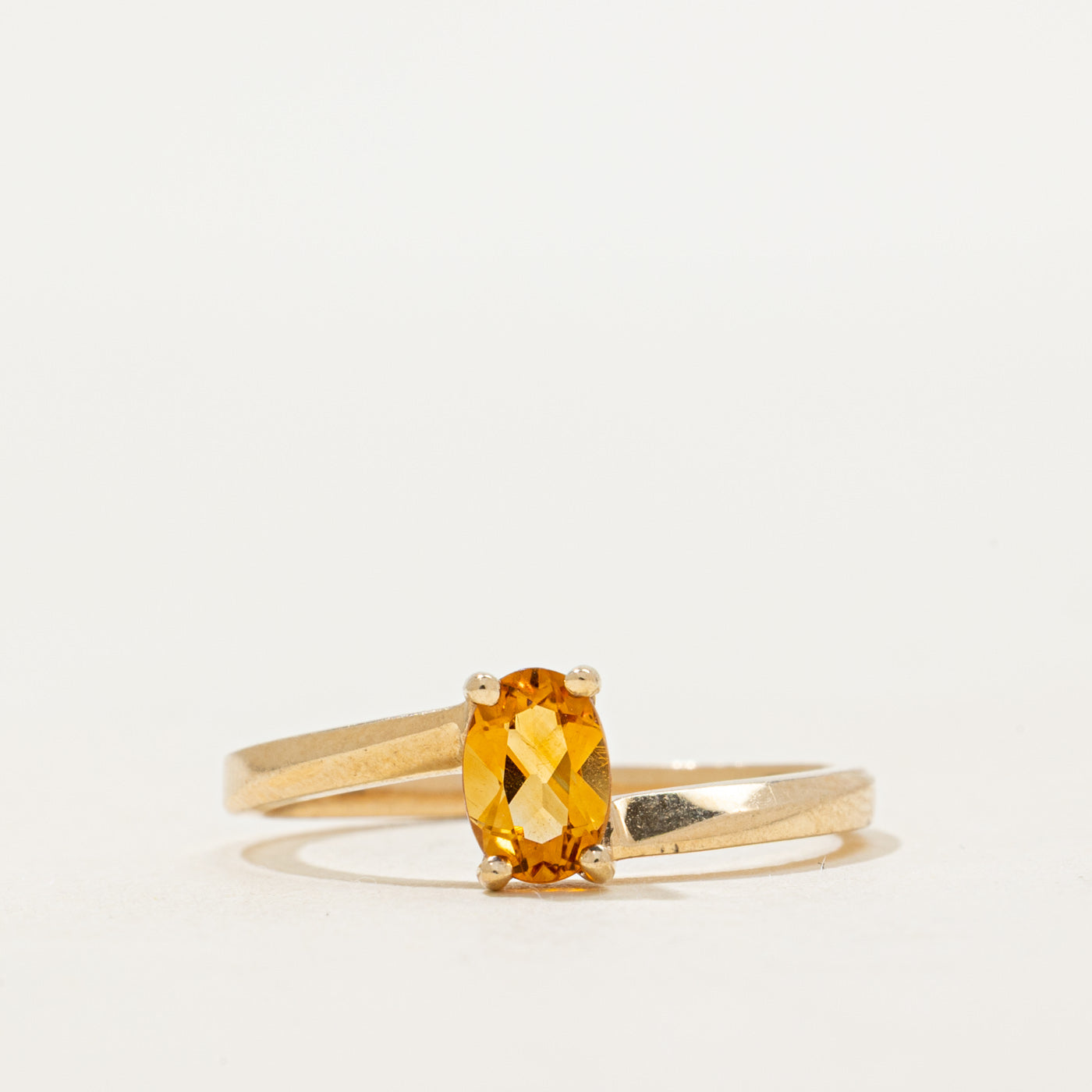 Basket Set Citrine Bypass Ring | SZ 6.25