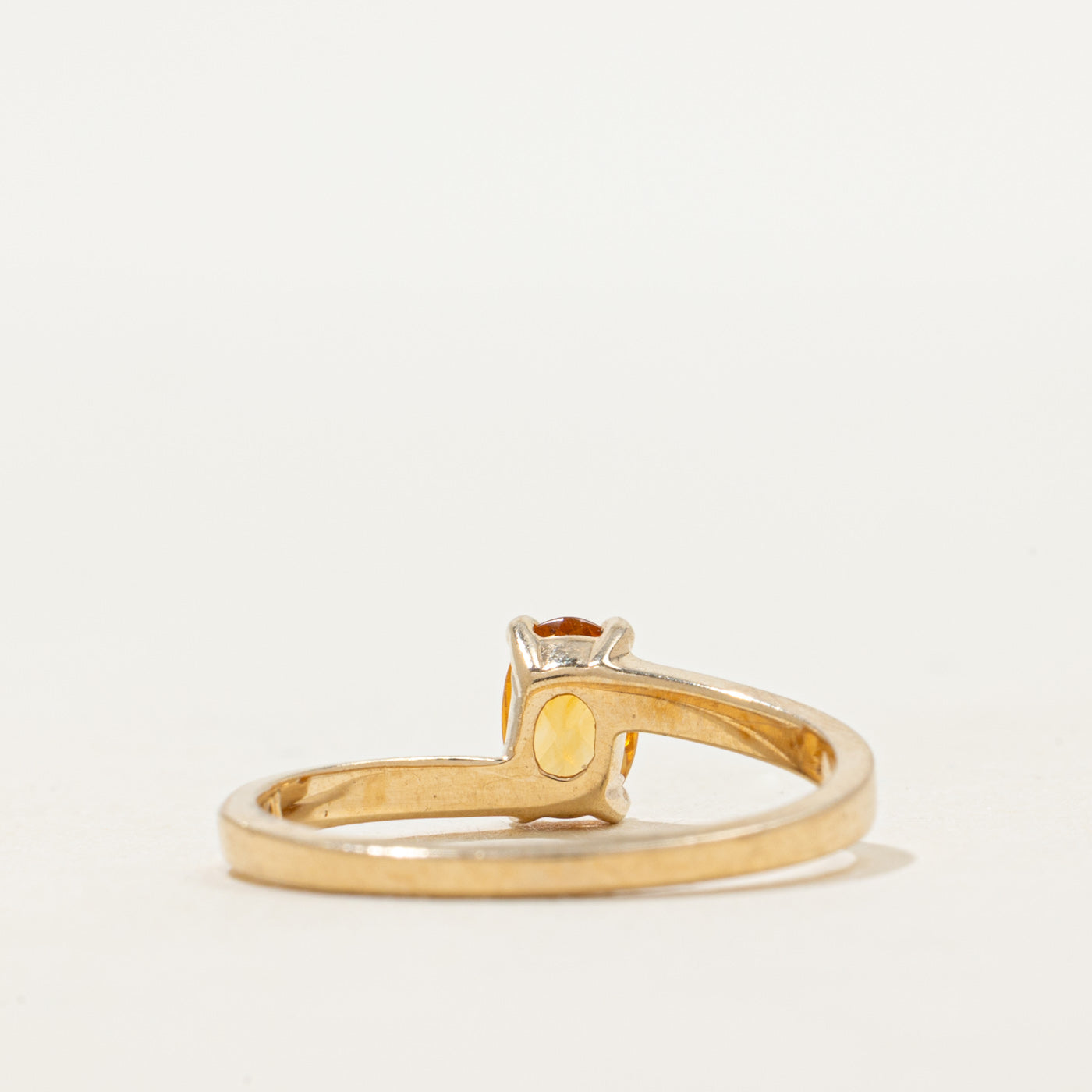 Basket Set Citrine Bypass Ring | SZ 6.25