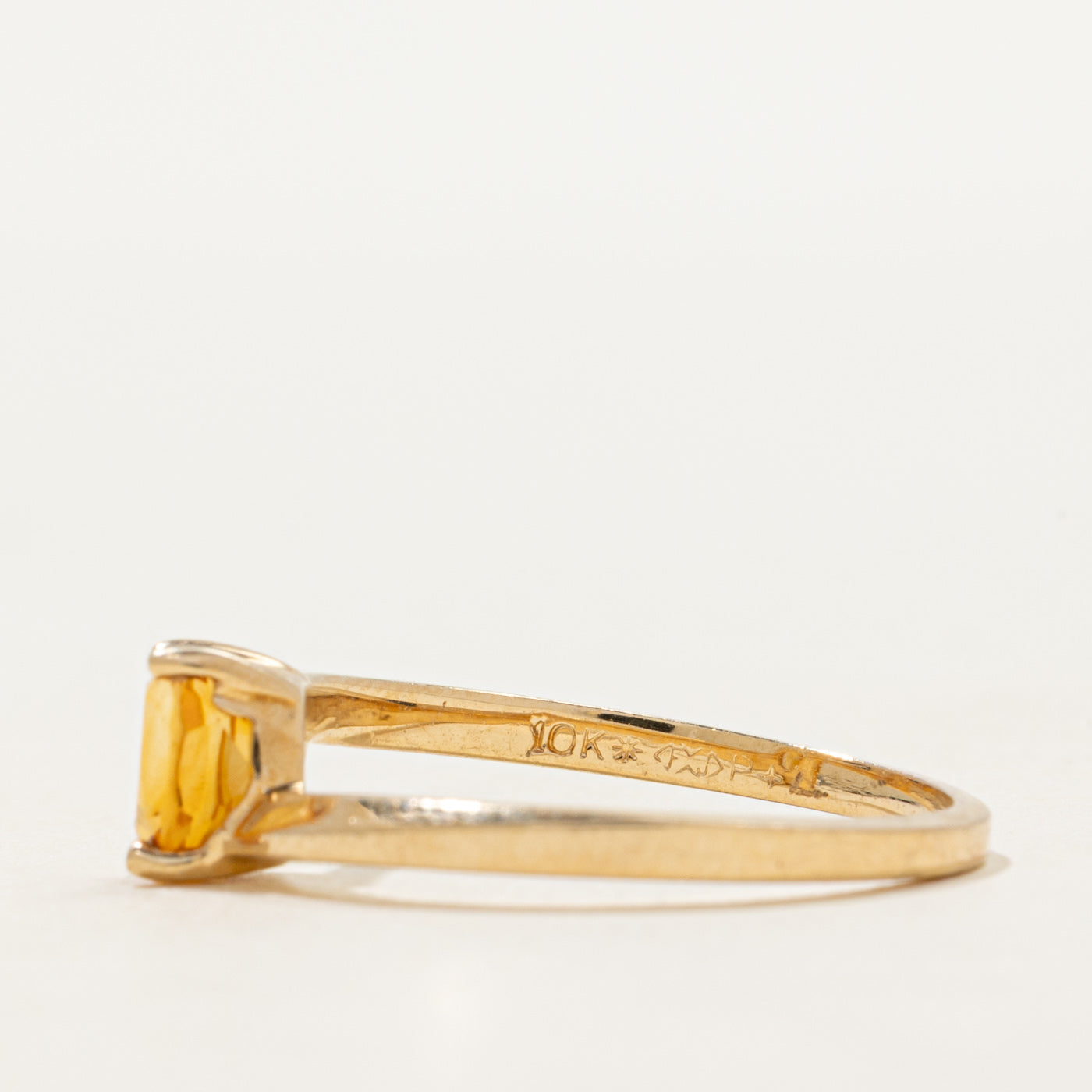 Basket Set Citrine Bypass Ring | SZ 6.25