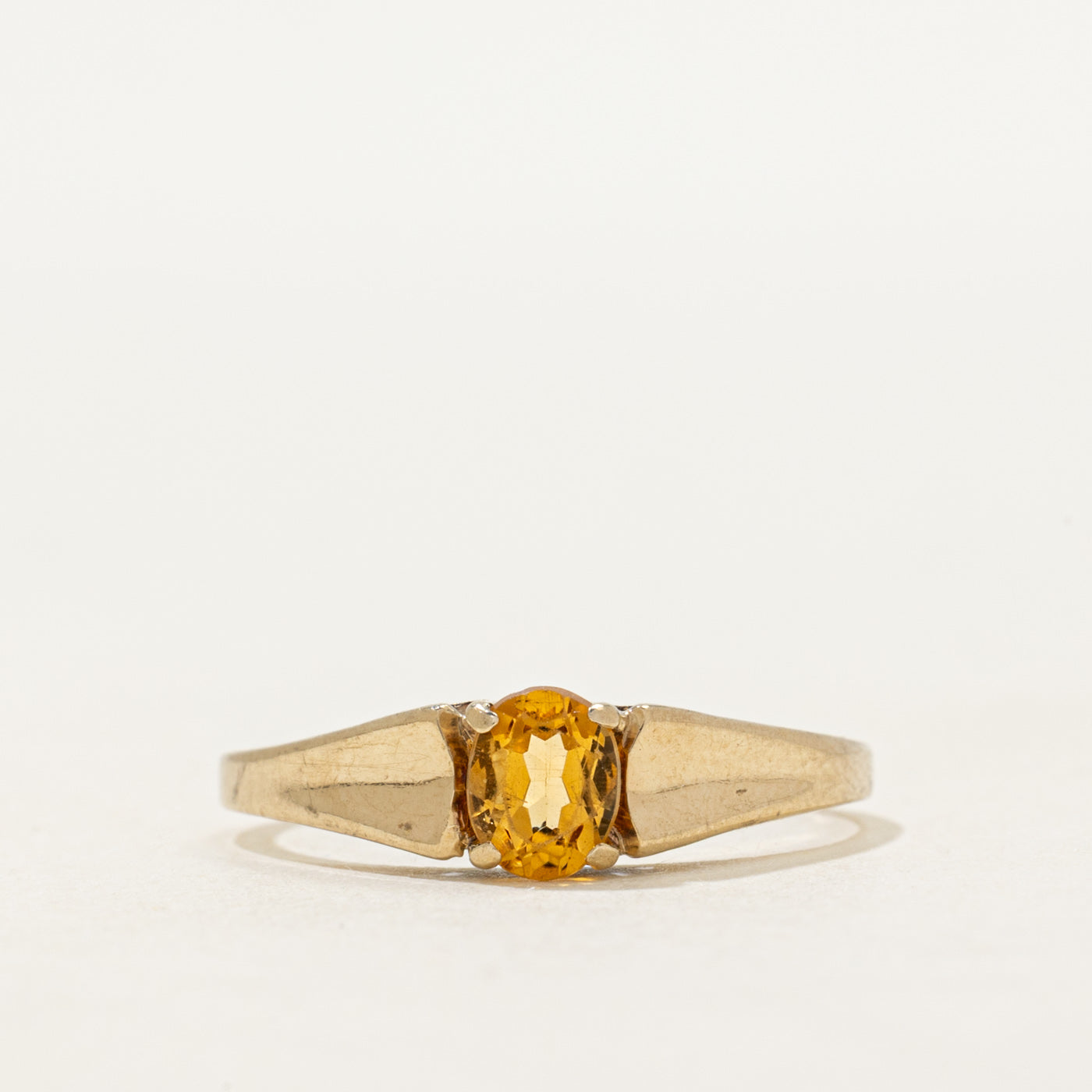 Oval Cut Citrine Tapered Ring | SZ 6