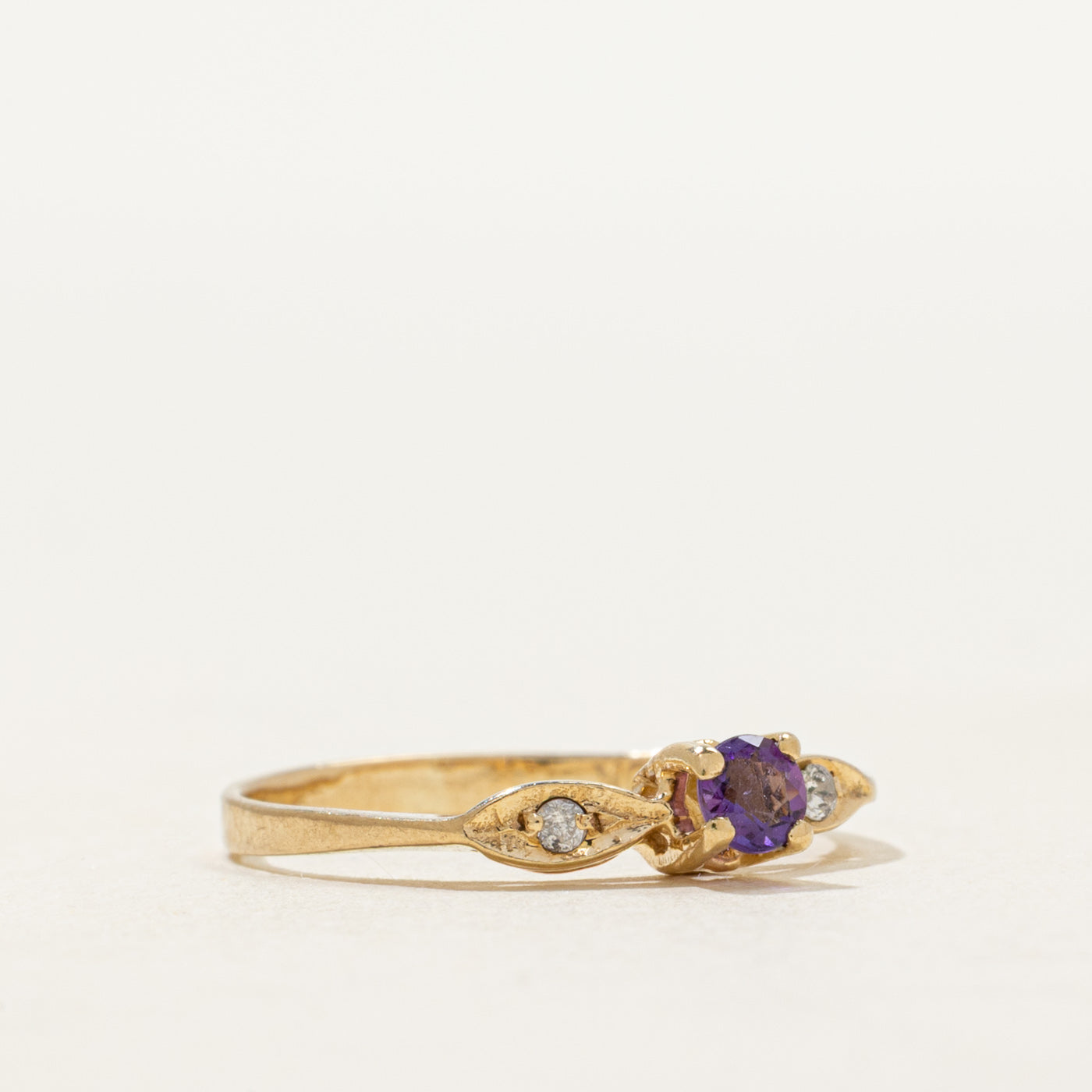 Amethyst & Diamond Petite Ring | SZ 3.75